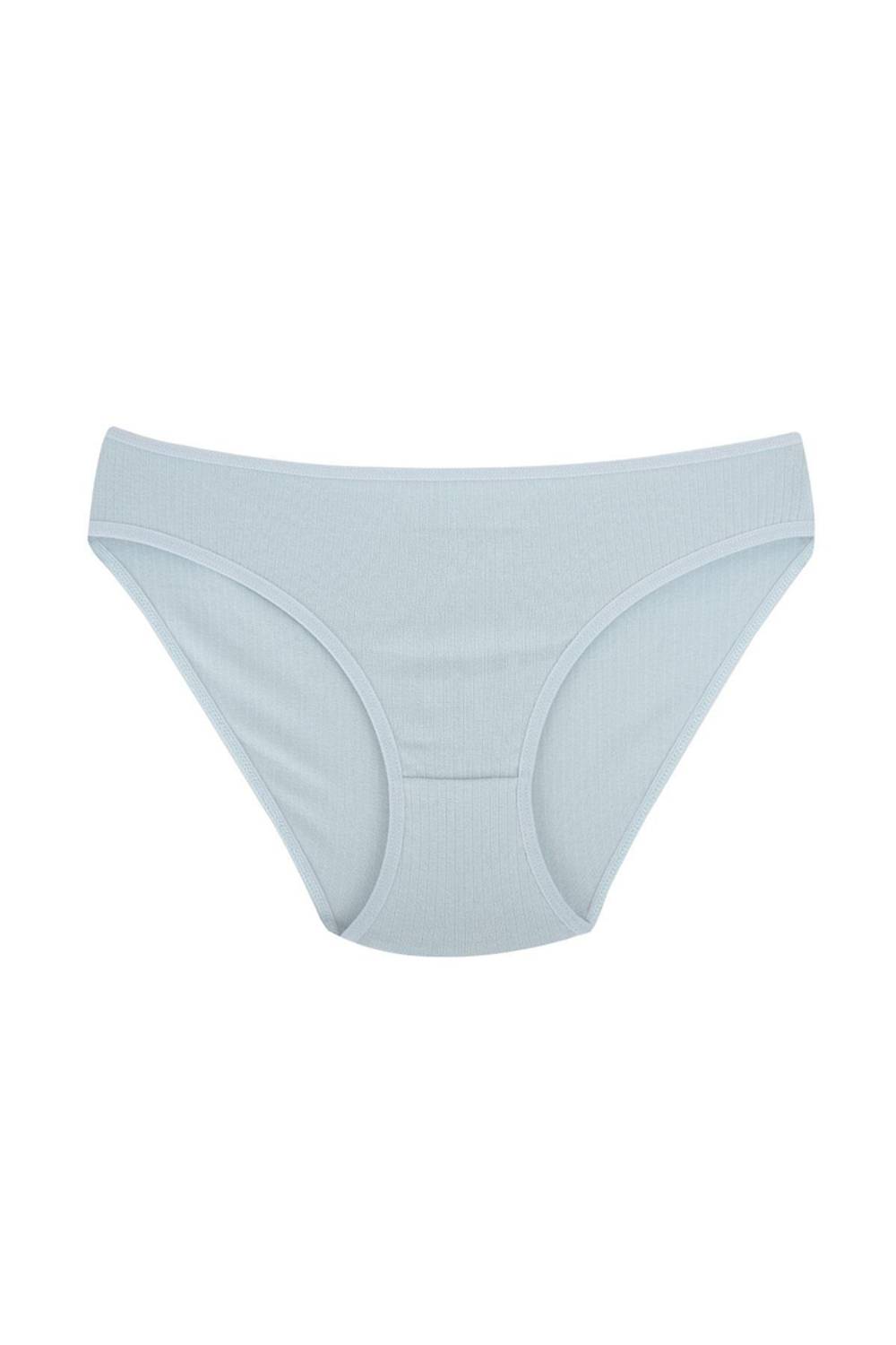 سراويل بيكيني نسائية قطنية مرنة مريحة بنمط خُطَطٍ زرقاء من علامة الملابس الداخلية حجم صغير/متوسط، كبير/كبير جدًا