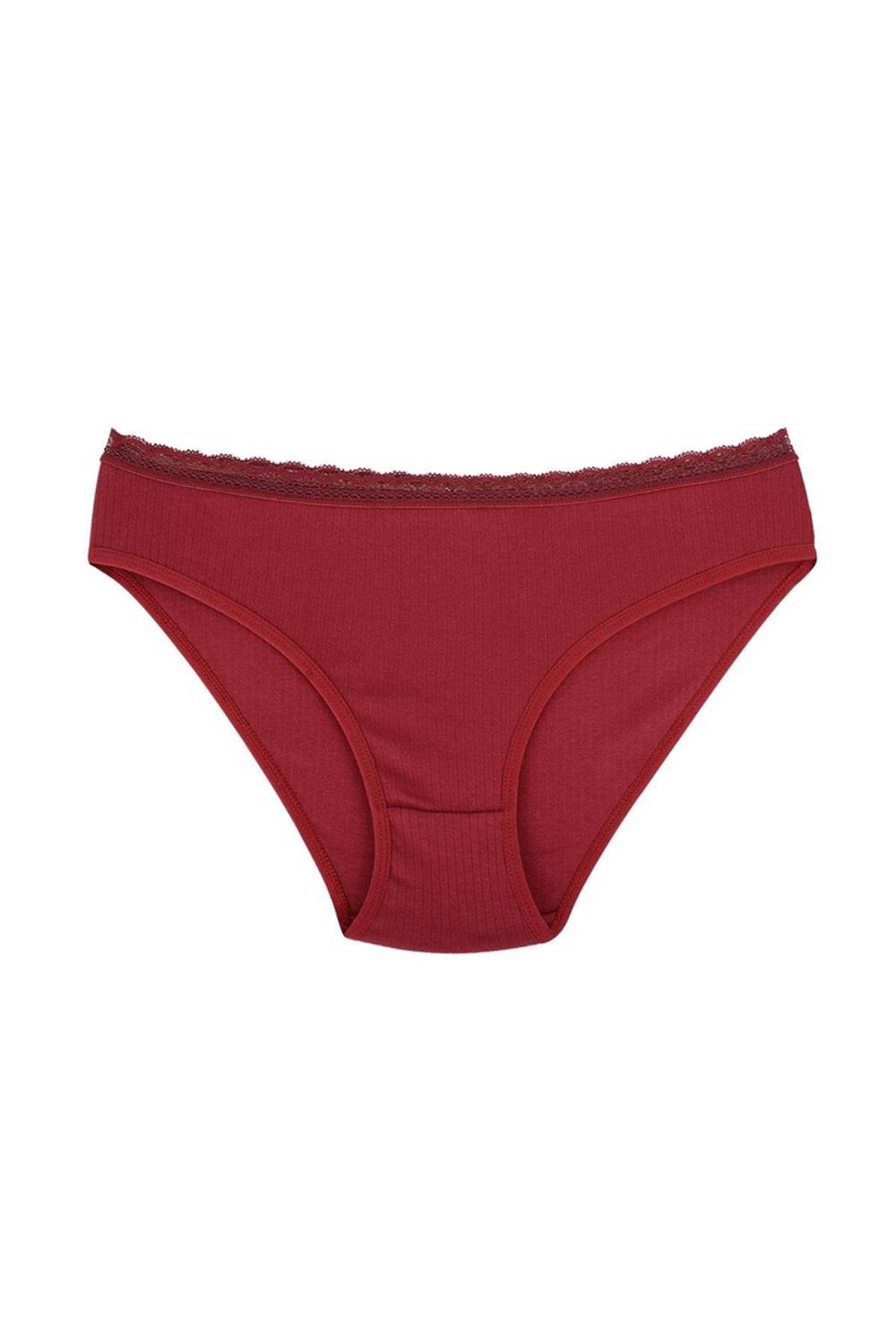 Трусики-бикини с рюмкой и кружевом из хлопка, эластичные, бордовые, размеры S/M и L/XL, бренд: нижнее белье