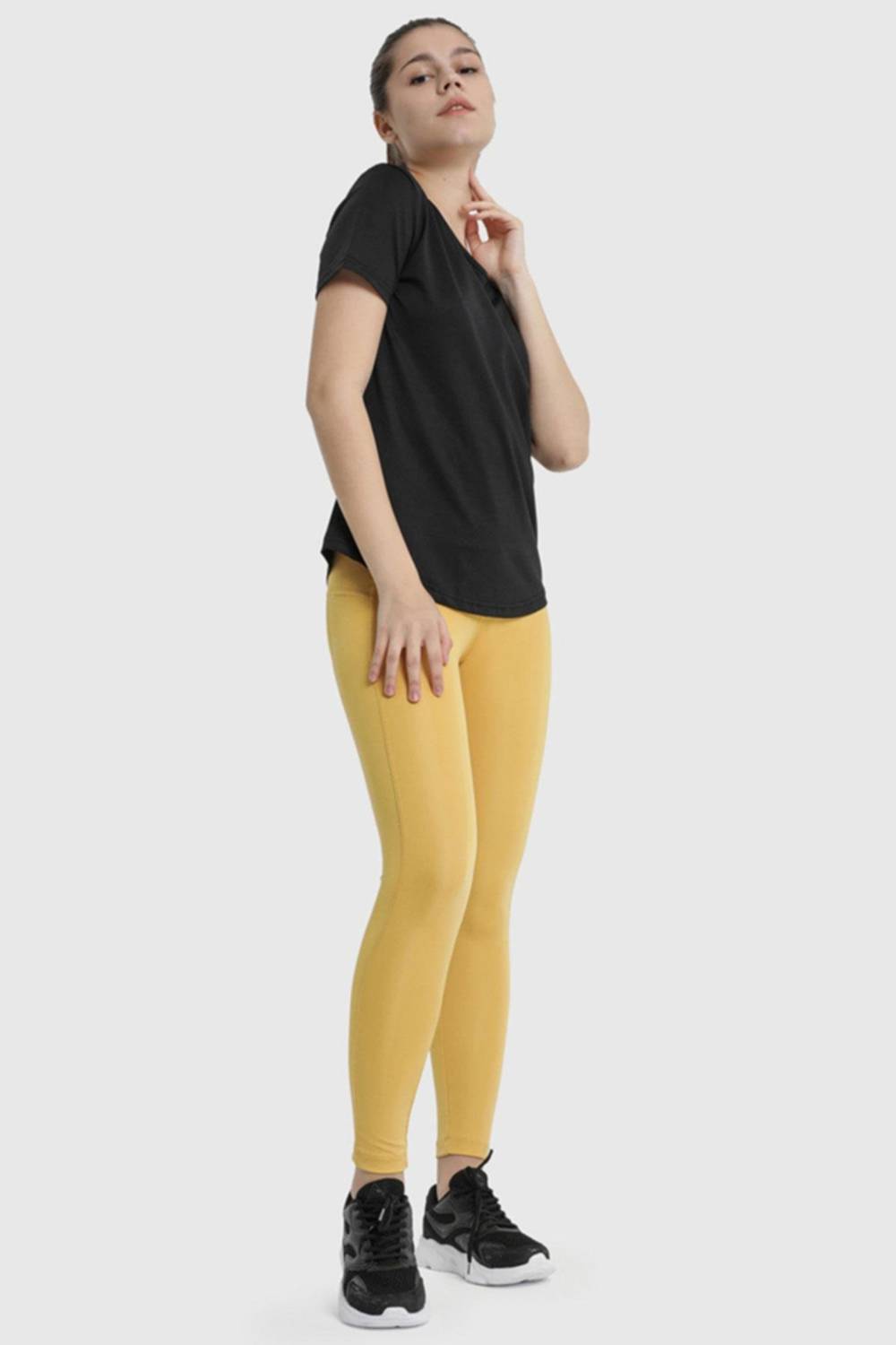 Йога та пілатес легінси для жінок | Гірчичний колір 22025, розміри S, M, L, XL