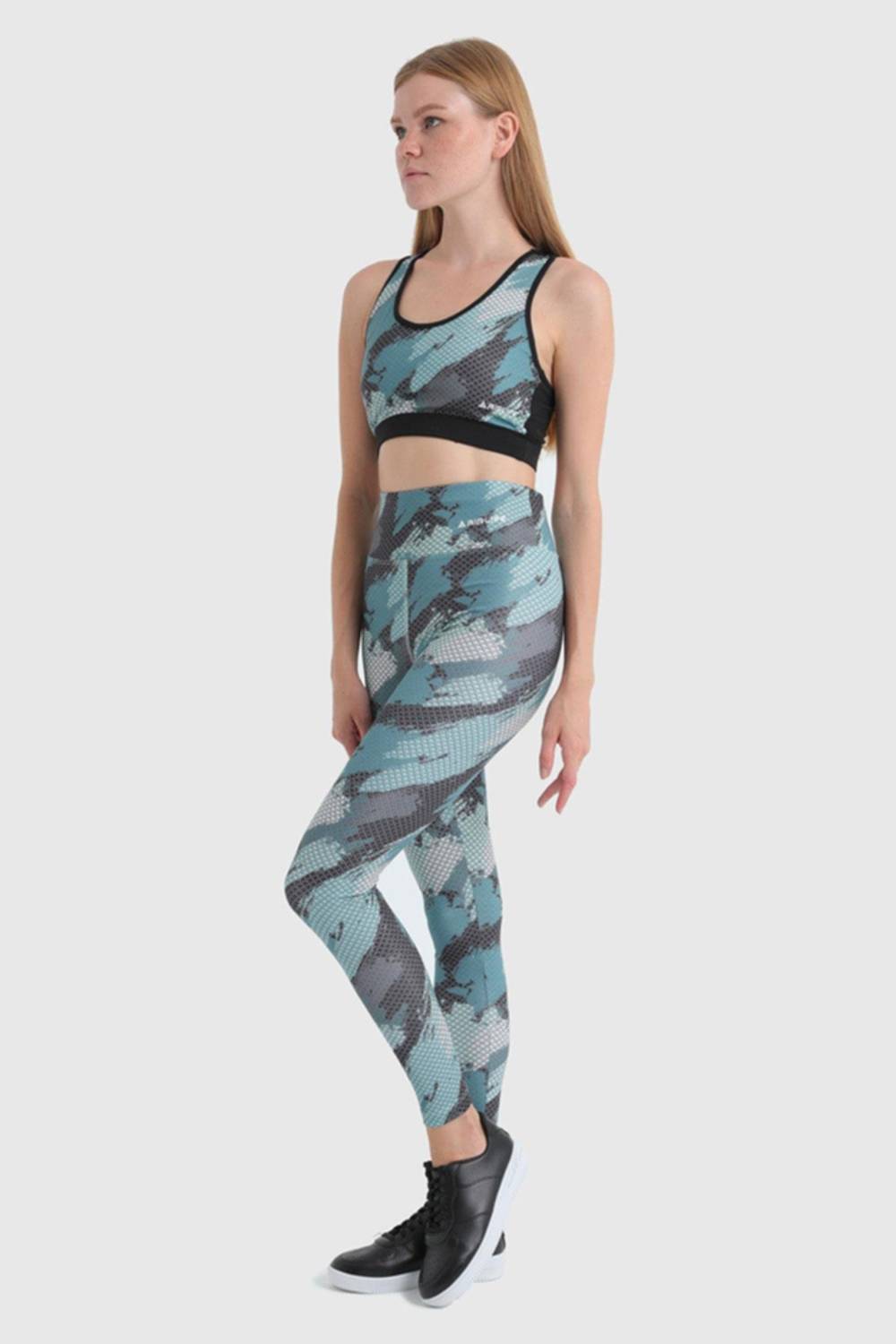 Жіночі спортивні легінси до щиколотки з еластичного матеріалу | Петровий колір, розміри S, XL