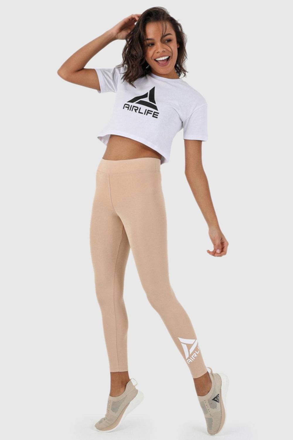 Жіночі ультратонкі йога-лосини | Пудровий колір, Розмір XL, L