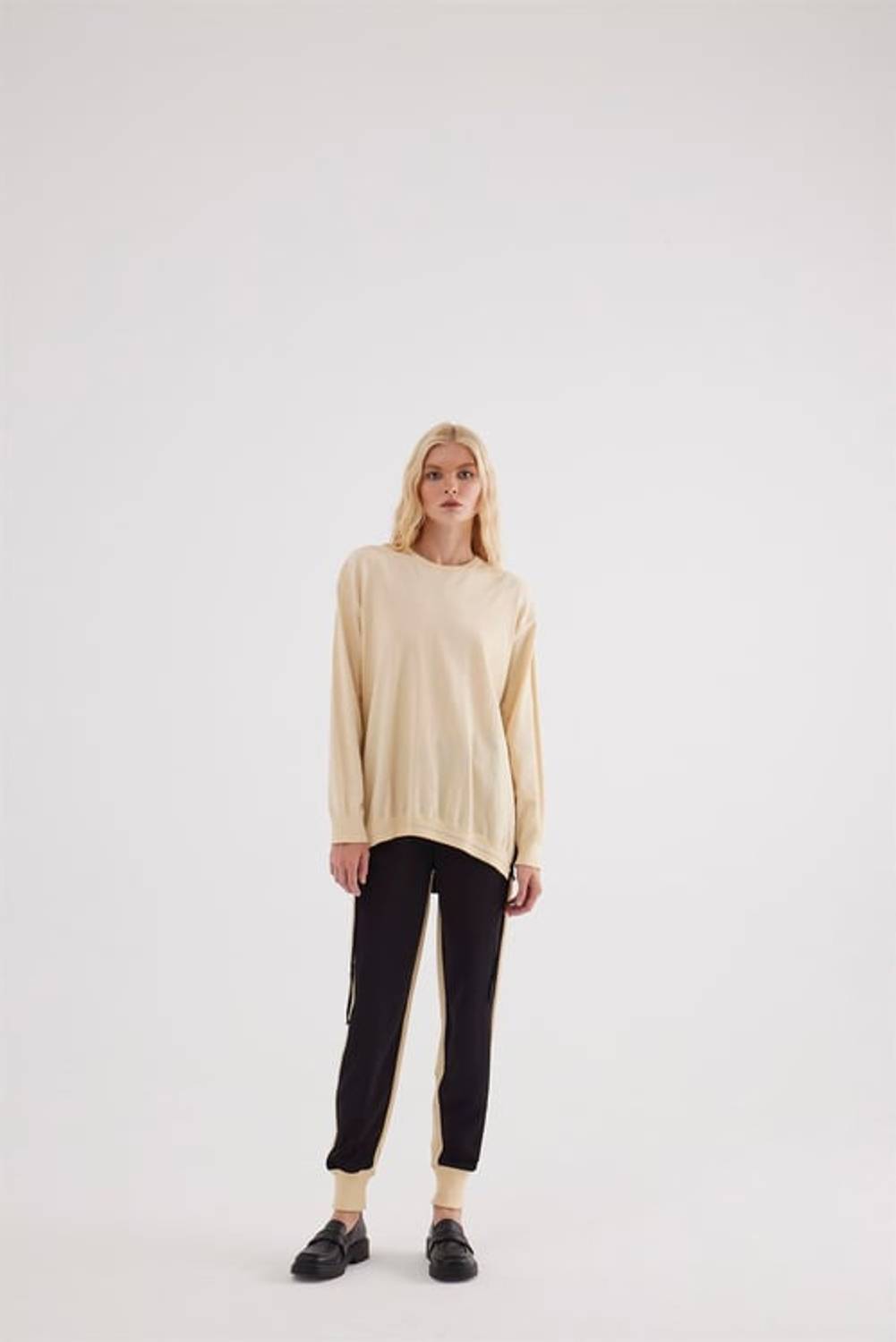 LAL MERSERİZE CUPRA TAKIM KREM-SİYAH