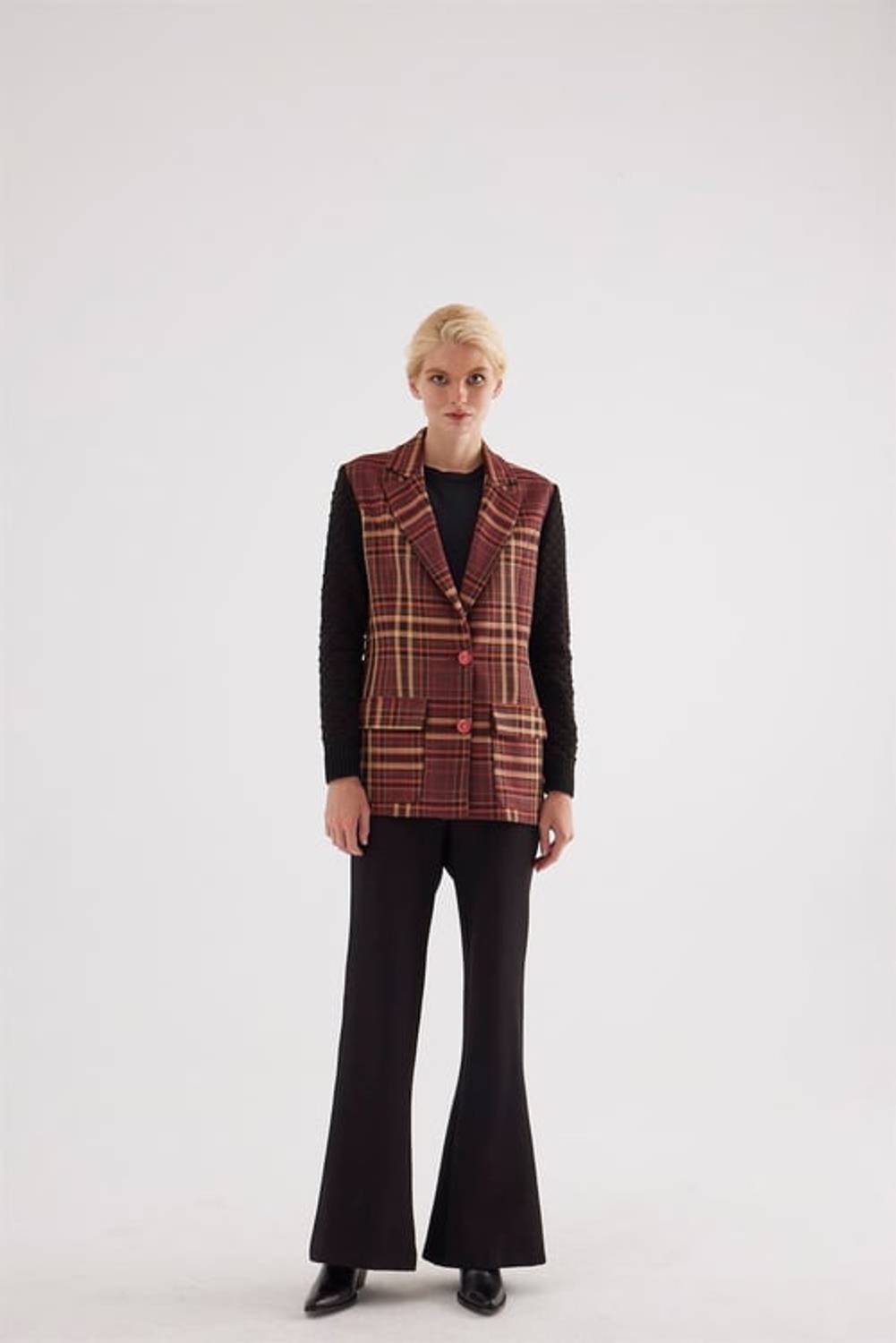 Женский жакет с узором ESTRELLA трикотажный, осень-зима, модель Niqozza, размеры 36-42, элегантный крой