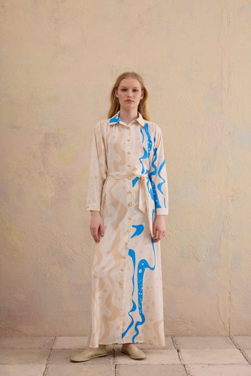 Сукня MARGERİA з візерунком, легка, з тканини 82% віскоза, 18% PES, доступна в розмірах 36-42, стильна для весни та літа