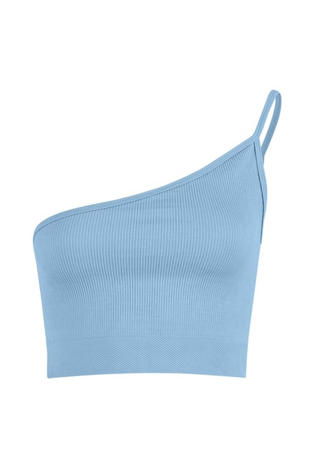 İNDİGO TEK OMUZ CROP TOP