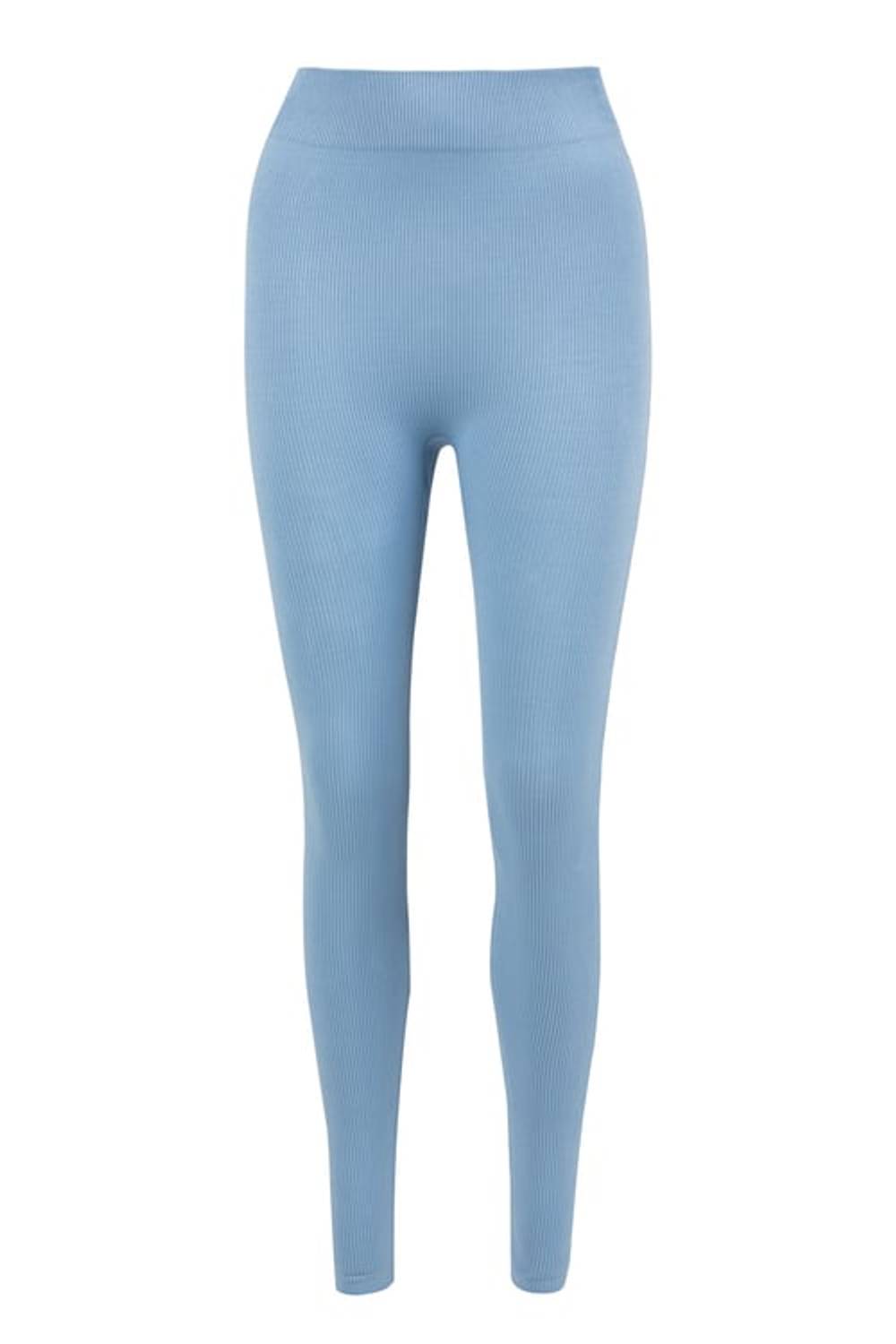 İNDİGO DİKİŞSİZ RİPLİ UZUN TAYT