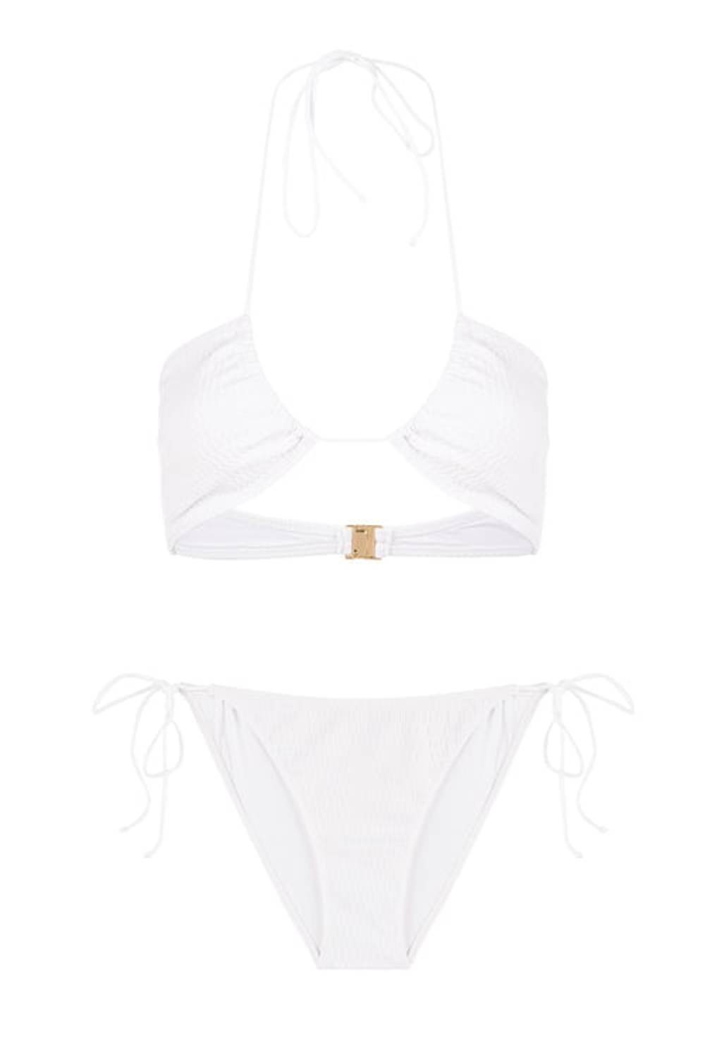 Halter Yaka Dokulu Bikini Takım