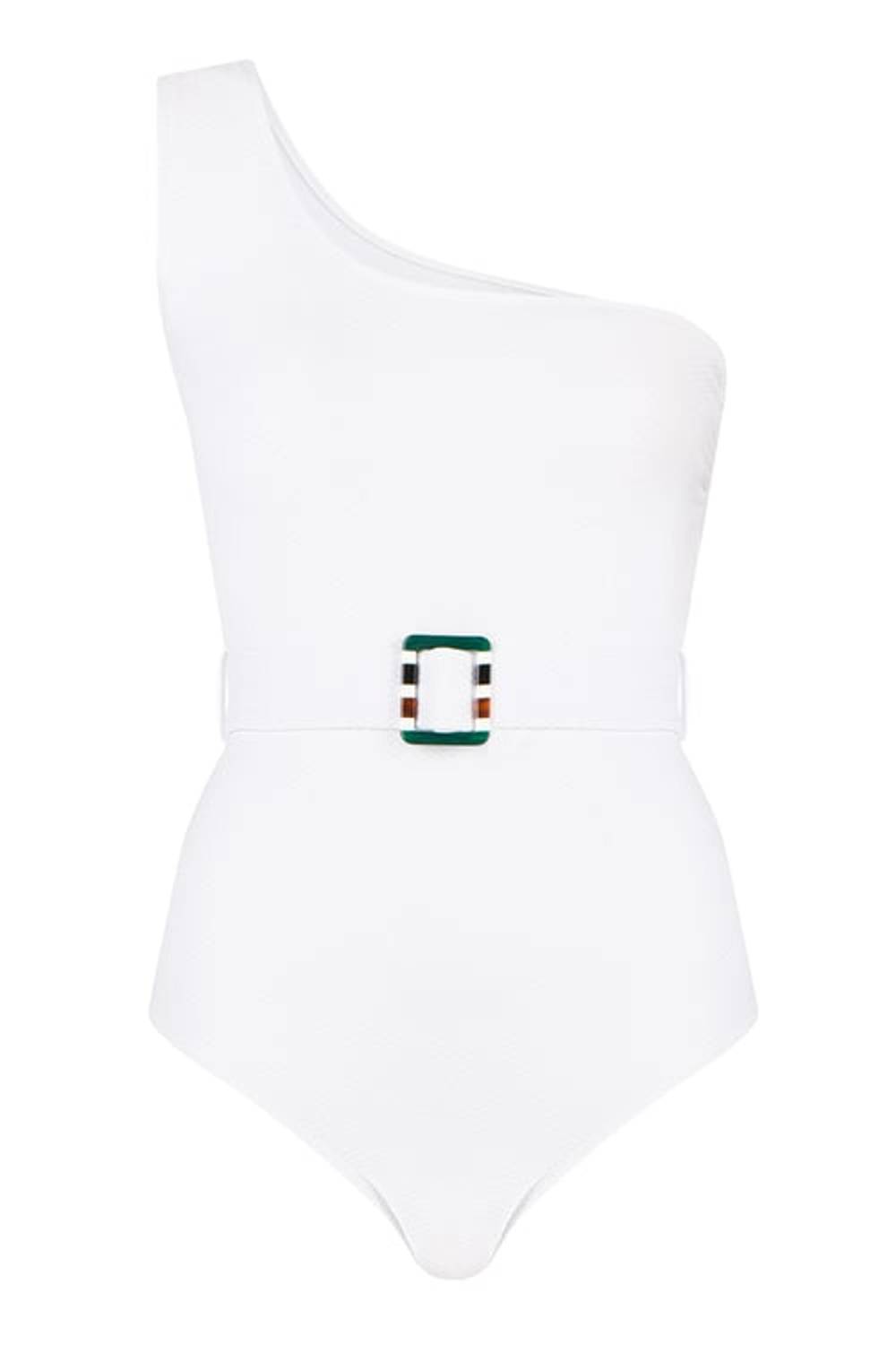 Tek Omuz Dokulu Kemik Toka Detaylı Mayo