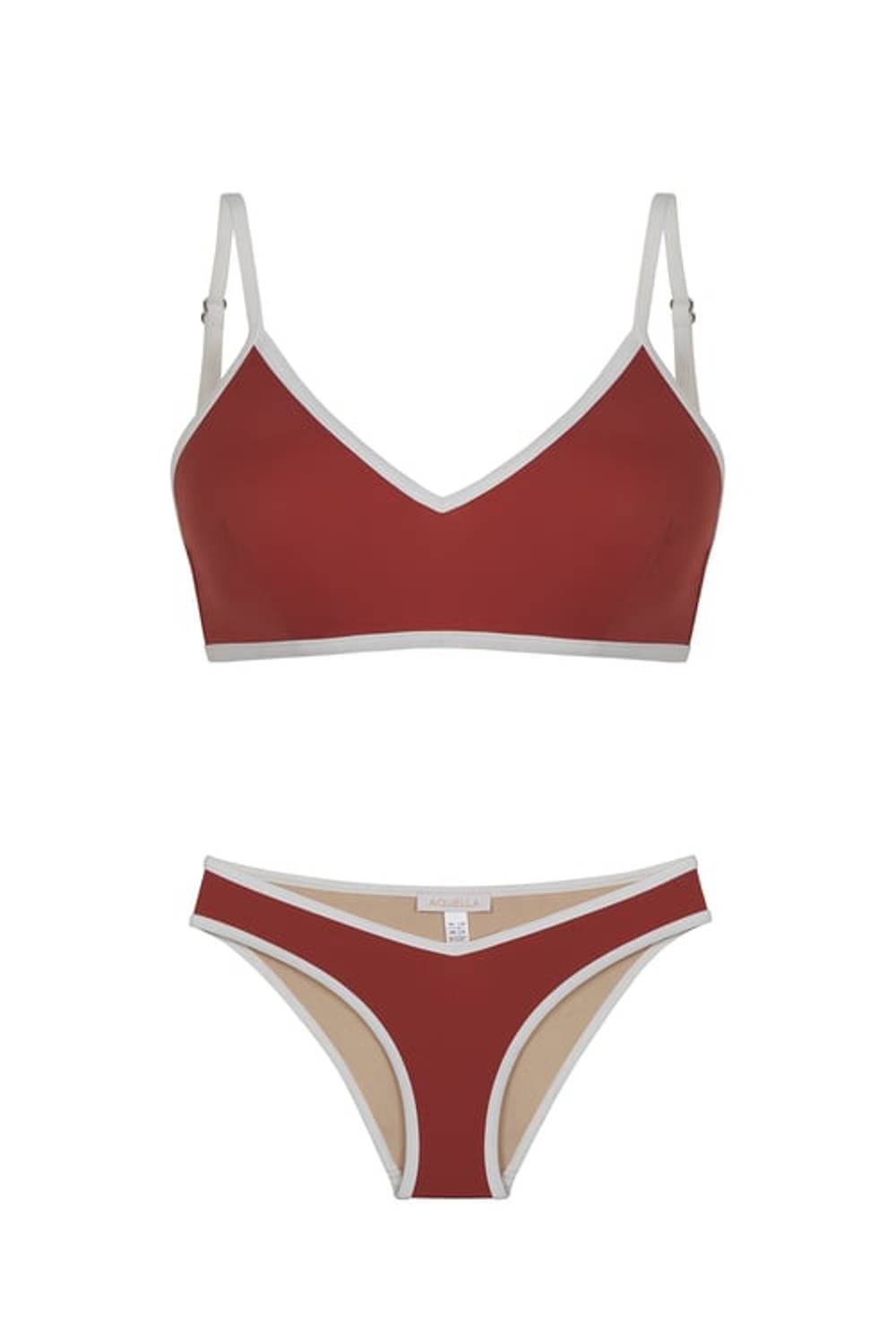 Biyeli V Kesim Kiremit Bikini Takım