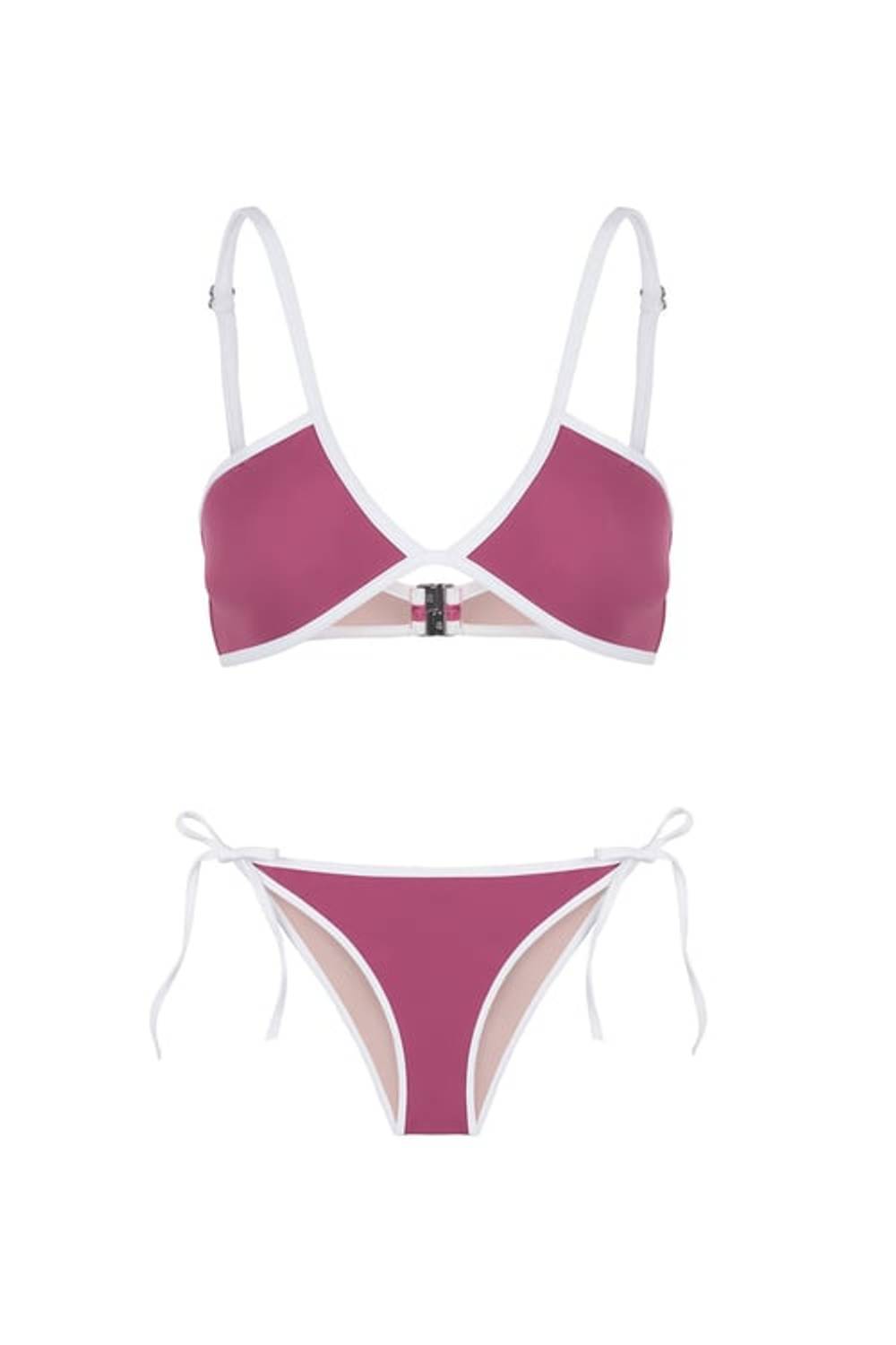 Безрамний бікіні комплект кольору ніжної рожі від Aquella, доступний у розмірах 36, 38, 40