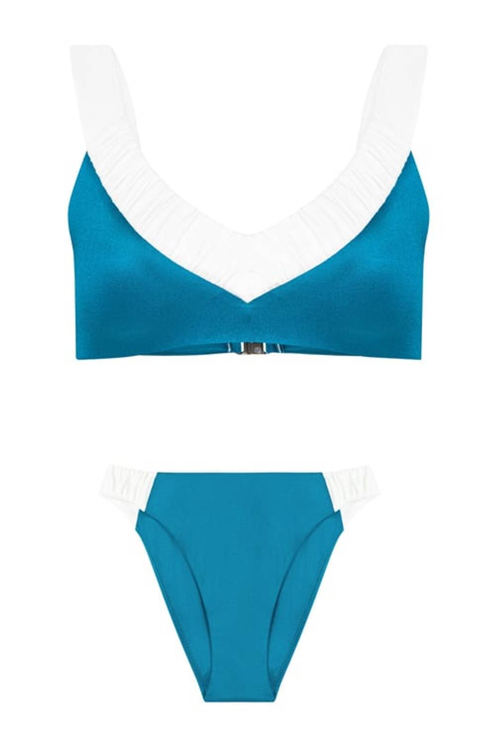 Büzgü Detaylı Petrol Bikini Takım