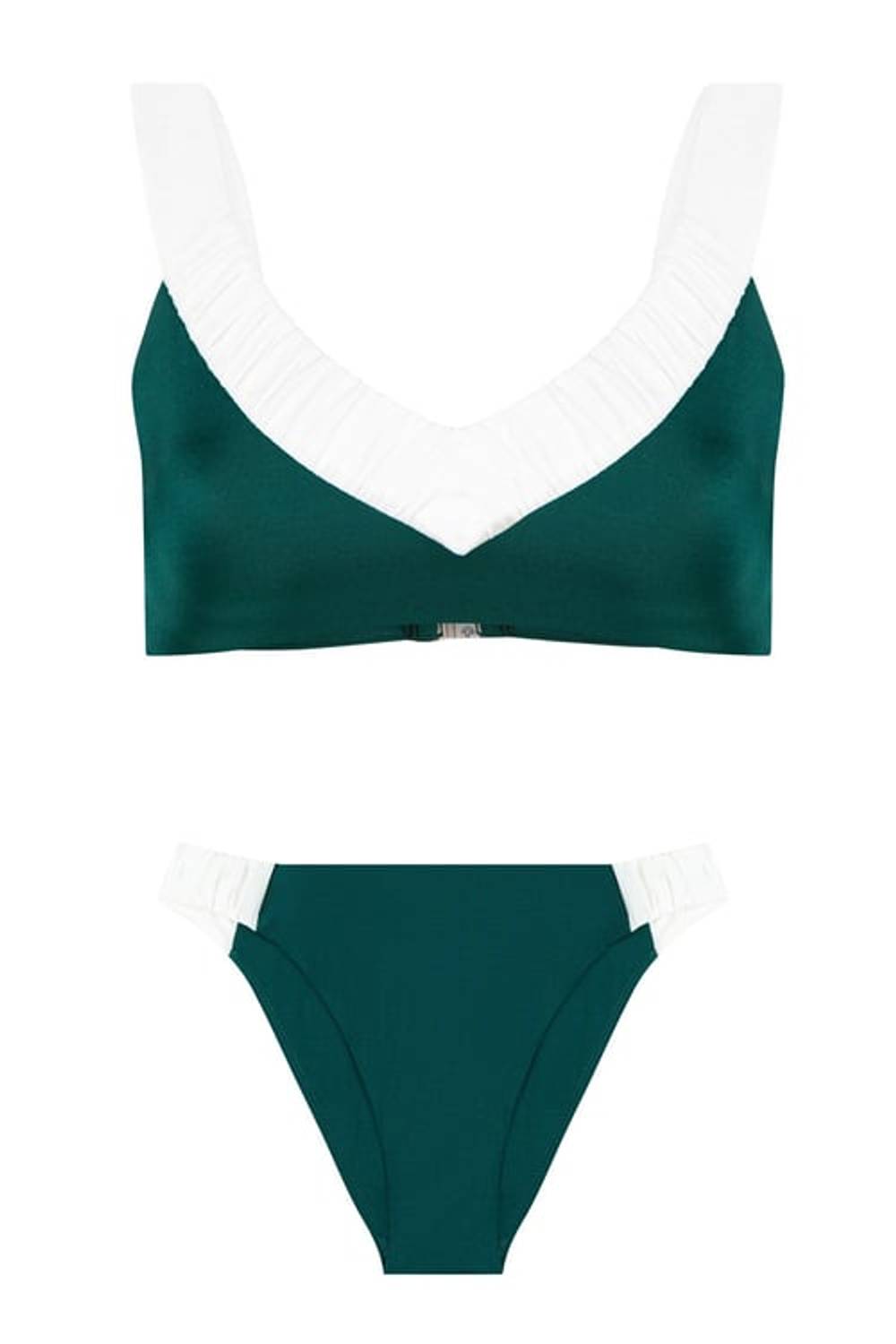 Büzgü Detaylı Yeşil Bikini Takım