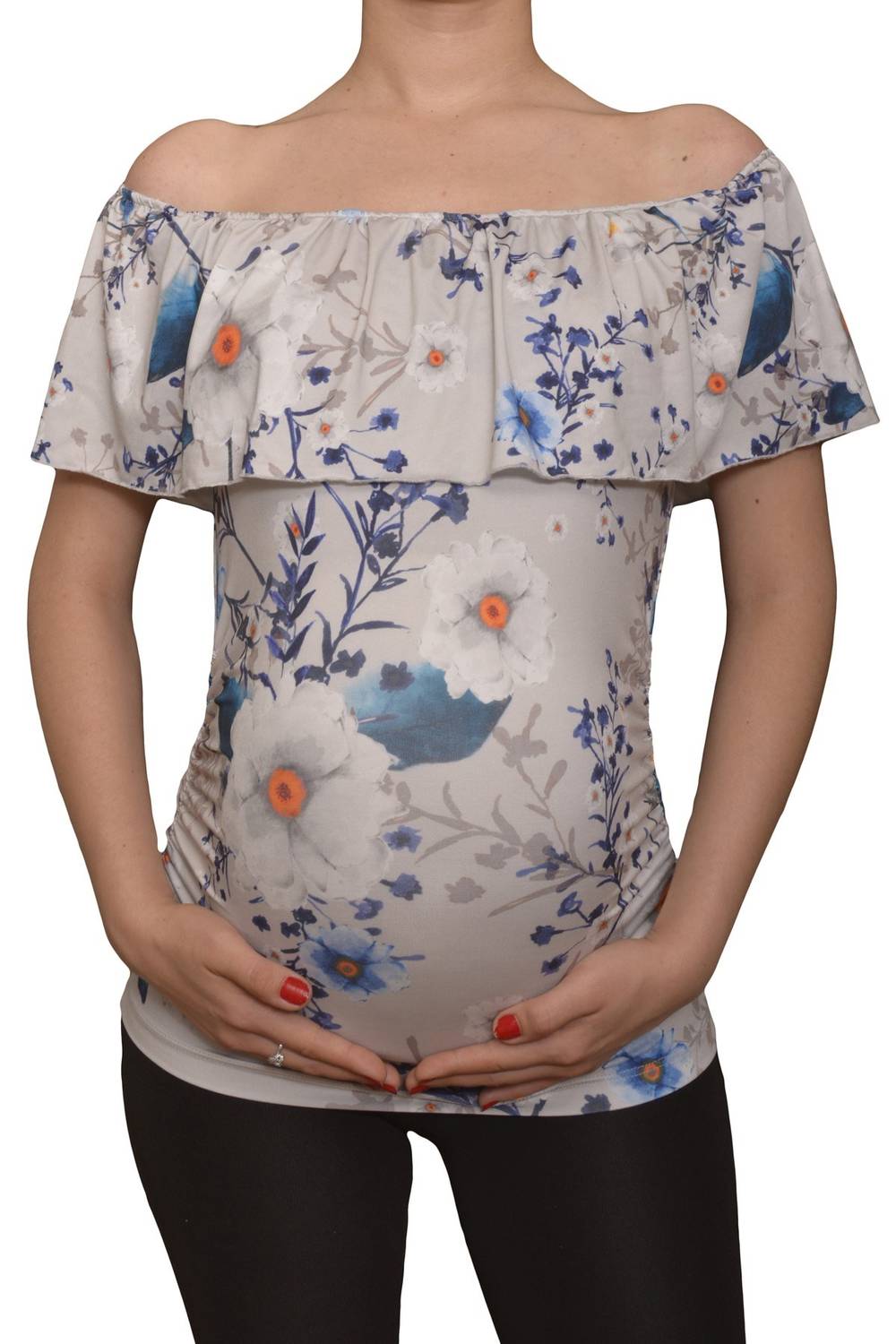 LuvmaBelly Maternity 2509 Boat Neck Maternity Blouse