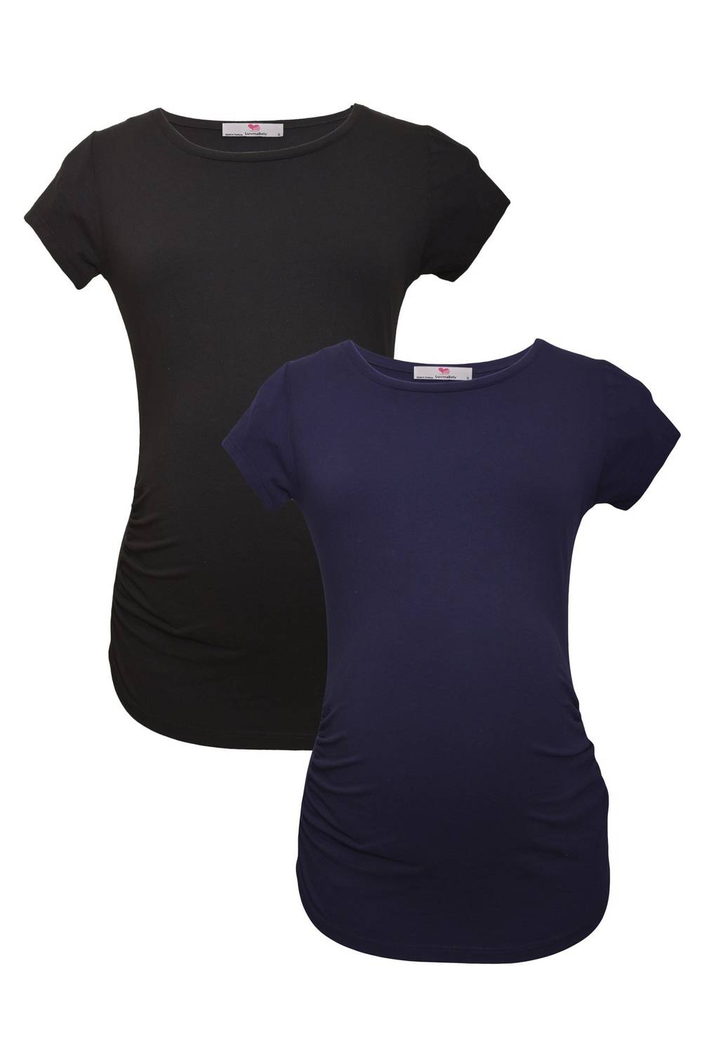 Комплект футболок для вагітних LuvmaBelly MYRA2009_2010, 98% бавовна, 2% еластан, чорна та синя, розміри S, M, L, XL