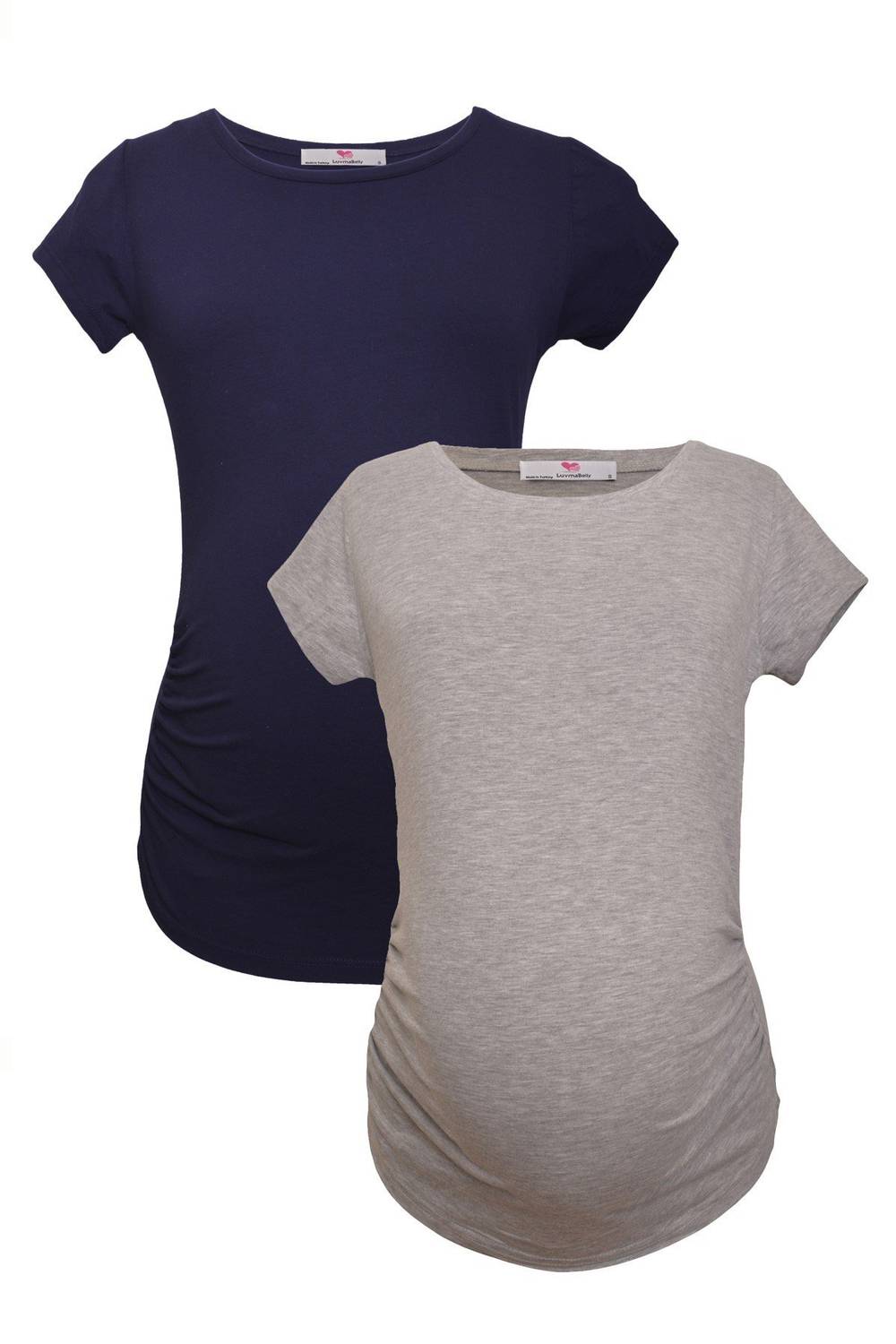 Комплект футболок для вагітних LuvmaBelly MYRA2017_2010, 98% бавовна, 2% еластан, кольори: сірий та темно-синій, розміри: S, M, L, XL