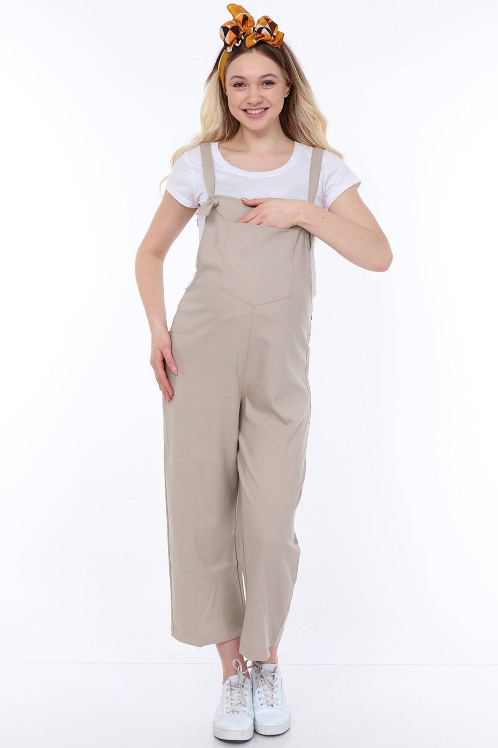 Luvmabelly MYRA6101 - Beige Maternity Dress