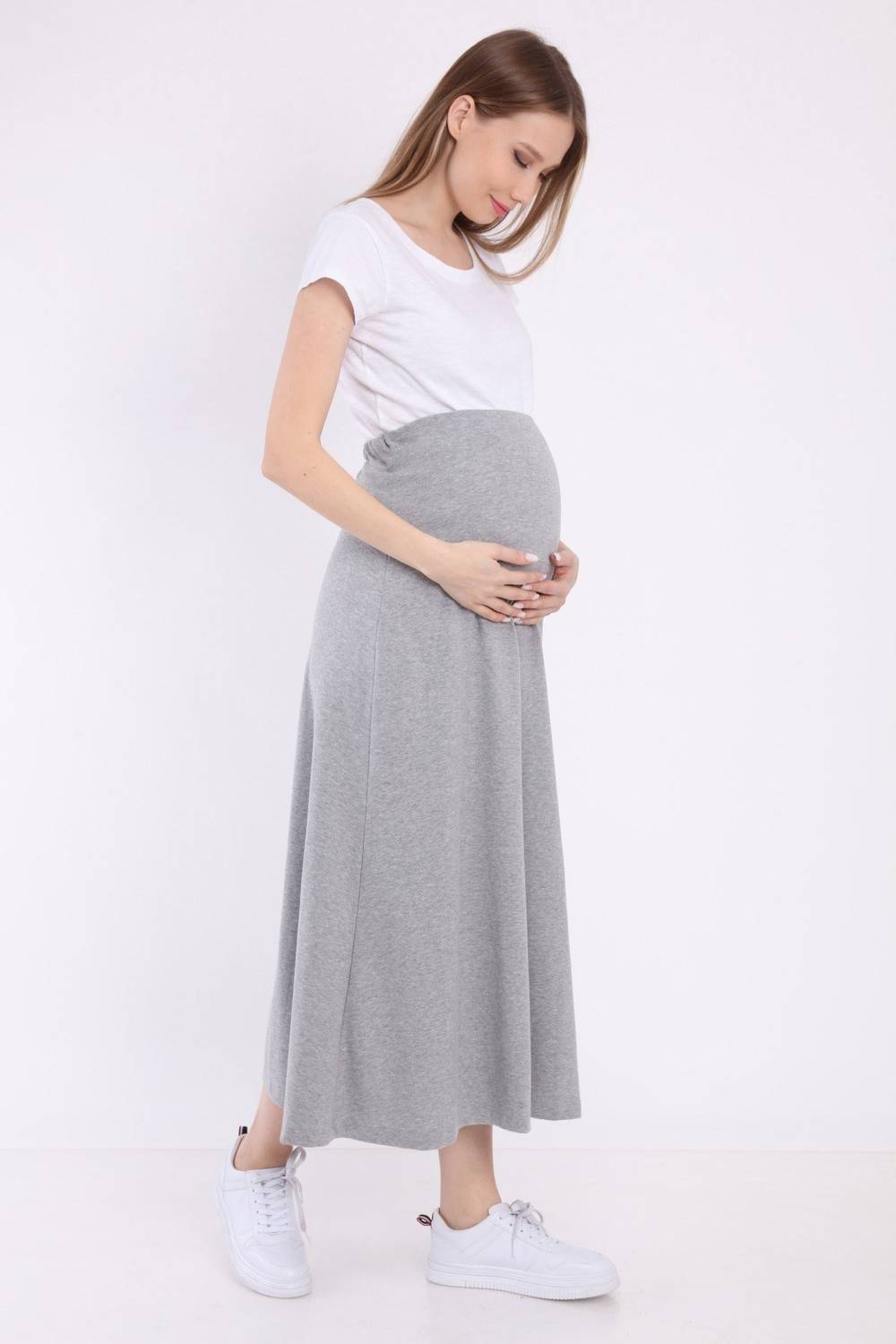 Luvmabelly MYRA9031 Adjustable Waist Maternity Skirt -Grey