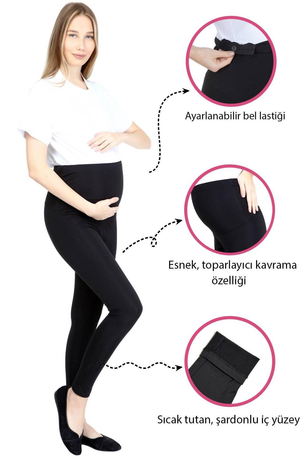 Luvmabelly MYRB8060 Thermal Inner Raised Warm Adjustable Waist Maternity Leggings