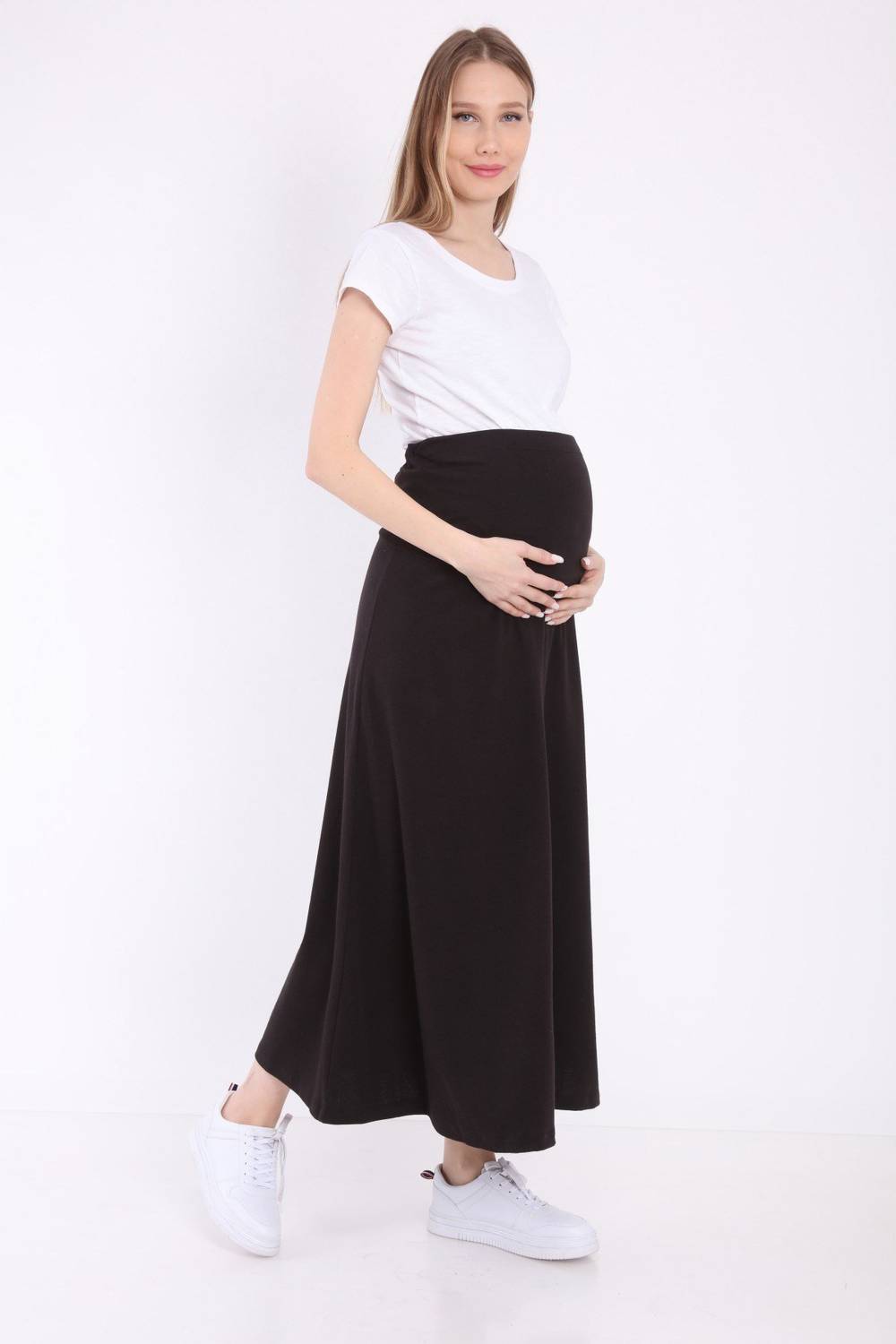 Luvmabelly MYRA9030 Adjustable Waist Maternity Skirt -Black