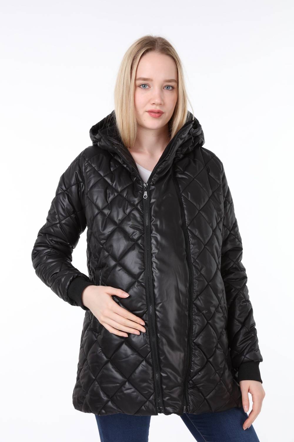 Luvmabelly MYRA7800 Quilted Maternity Jacket - Black