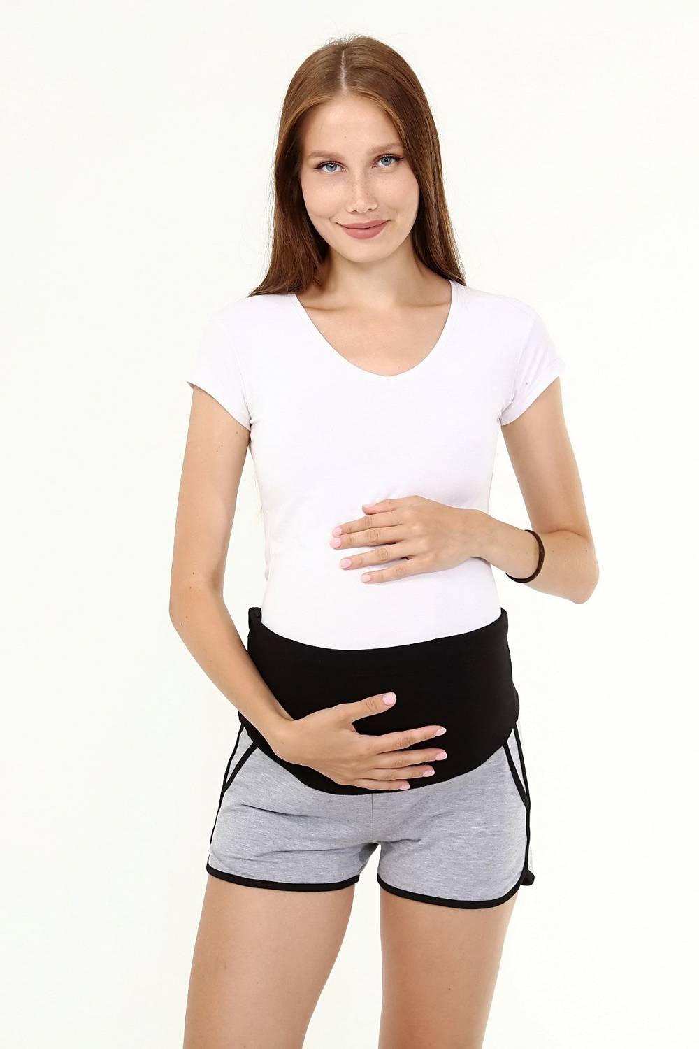 Luvmabelly MYRA8521 - Gray Maternity Sports Shorts