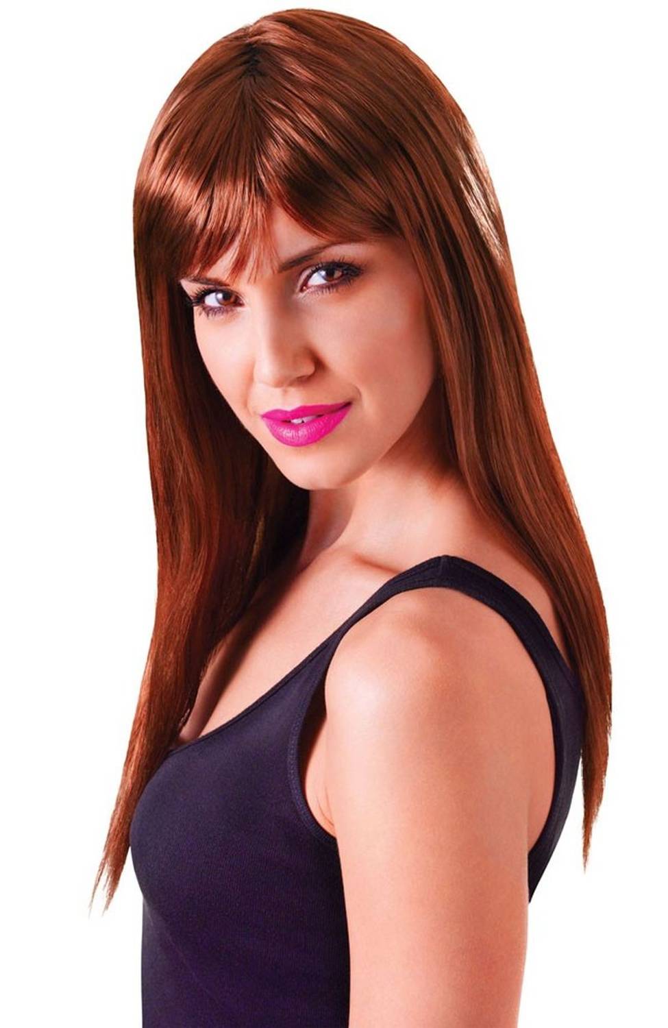 Довге коричневе партійне перуку - стильний синтетичний шиньйон довжиною 60 см, підходить для дорослих та дітей