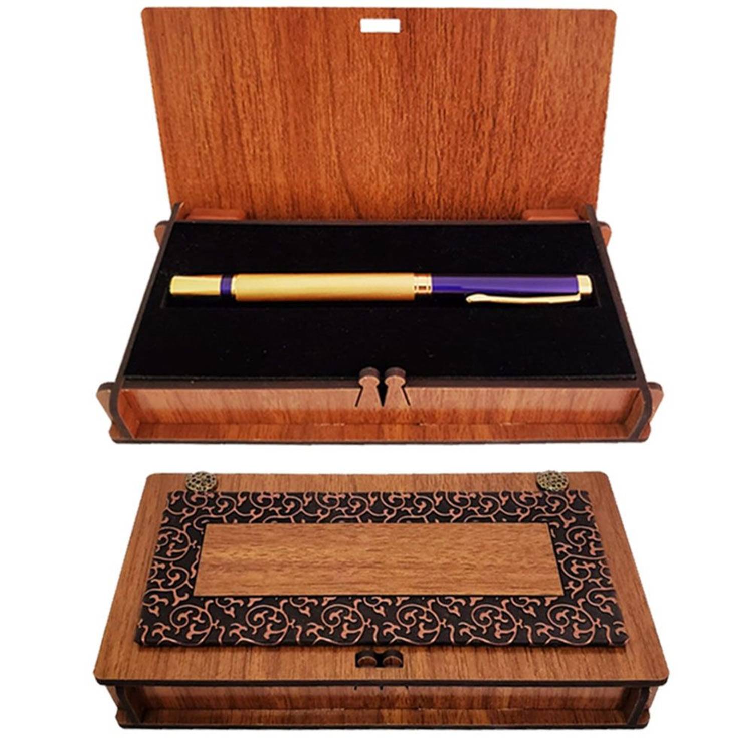 Лазурная ручка в деревянной коробке, металлический роллер, качественные материалы, стильный подарок, возможность персонализации