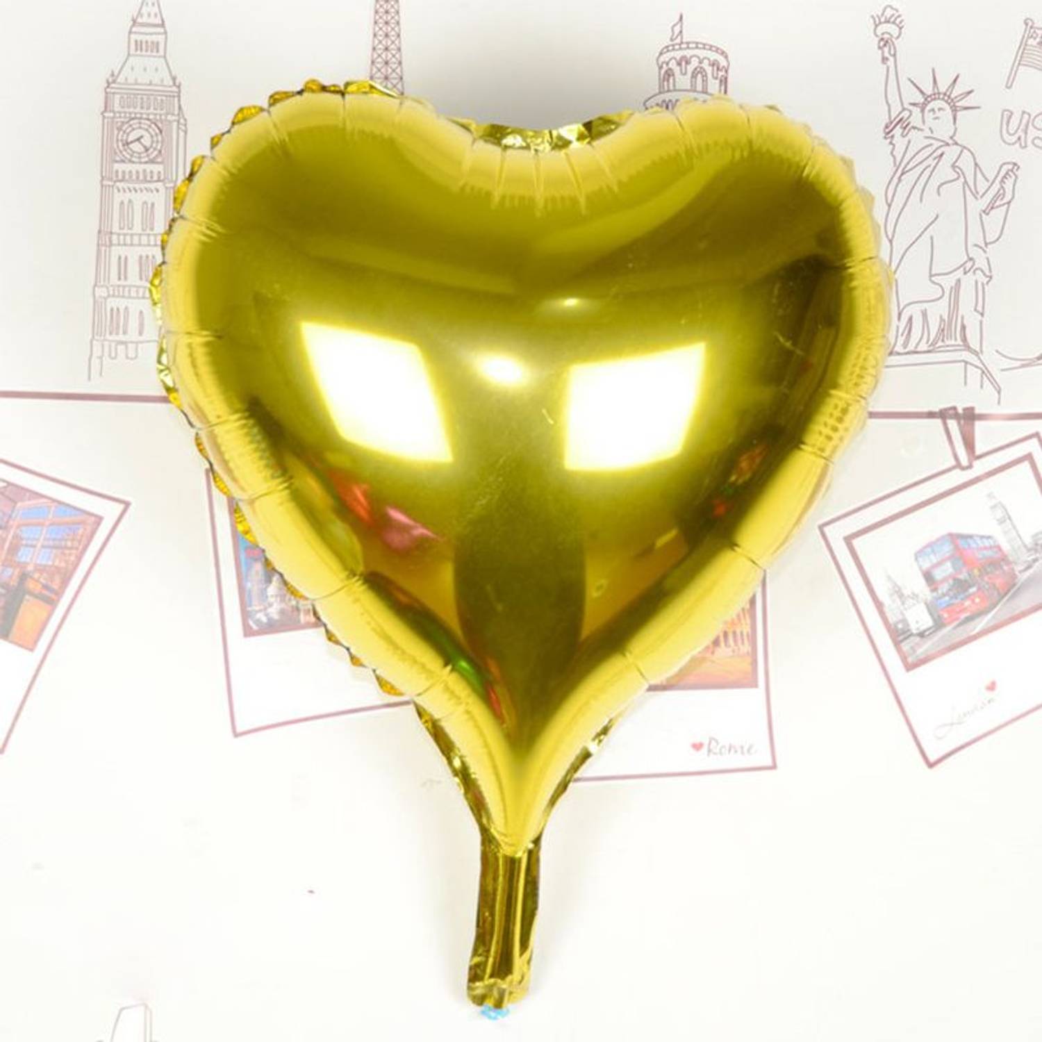 بلاون قلبي أصفر فويل 80 سم 32 إنش متوافق مع الهيليوم، مثالي للحفلات والمناسبات