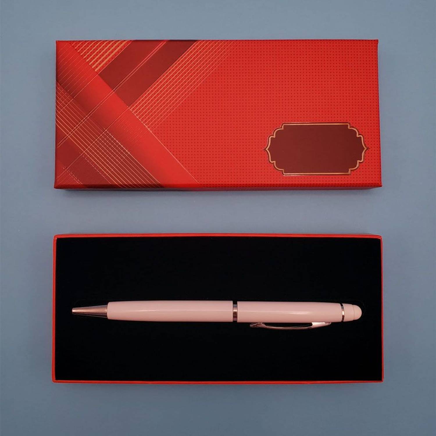 Кутовий білий кульковий ручка з металу, сенсорний функціонал, якісний картонний футляр, можливість персоналізації, ідеальний подарунок