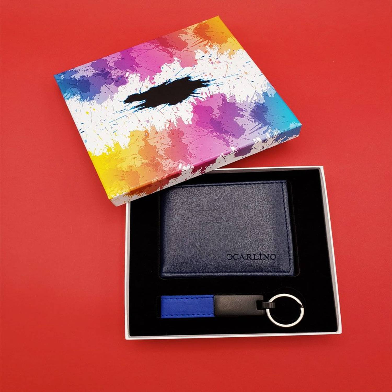 مجموعة حافظة مفاتيح ومحفظة جلدية بمواد عالية الجودة مع مساحة للبطاقات والصور والنقود