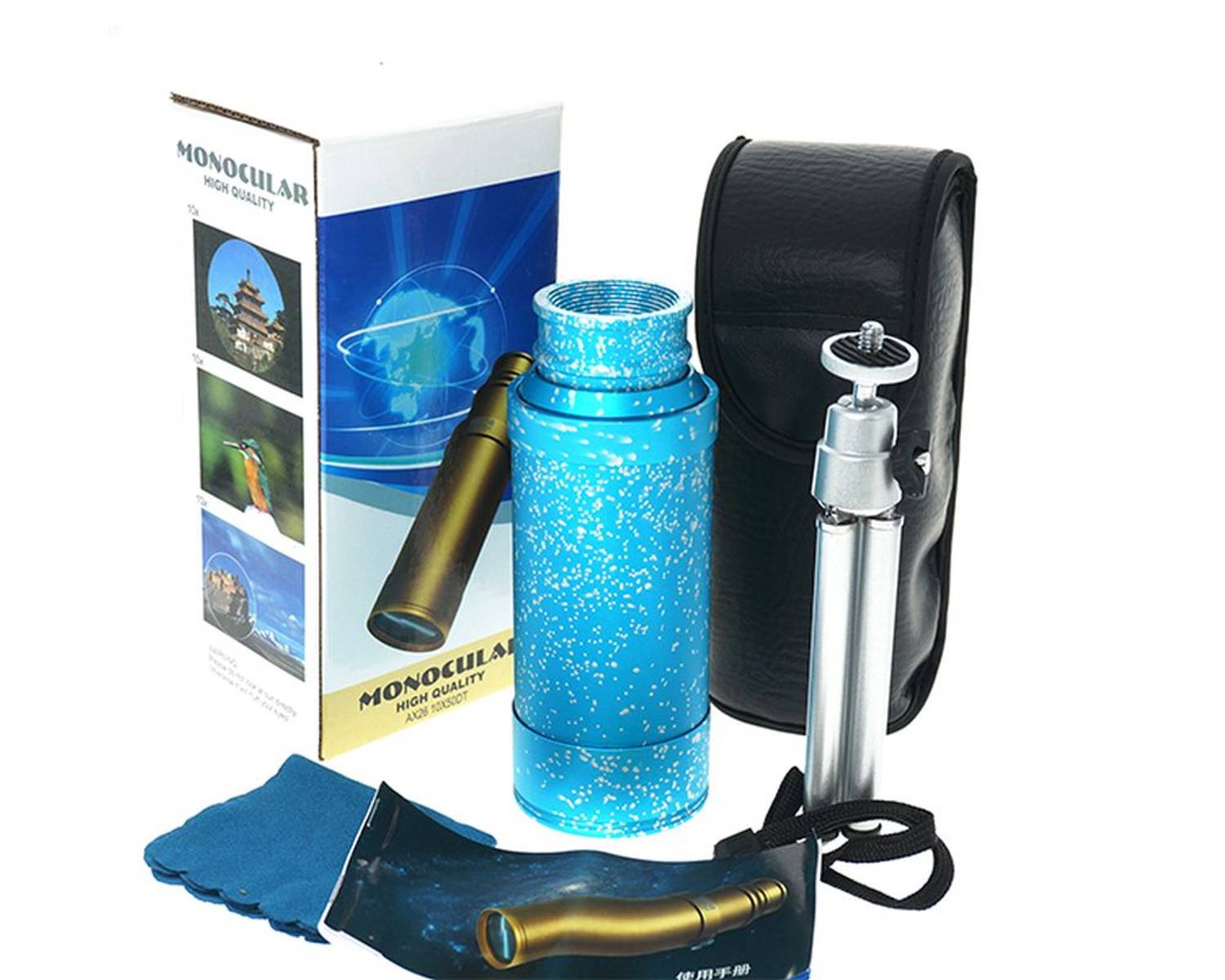 Бинокль Panda 50x50 с металлическим корпусом, одноокий, большой объектив, прочный, для наблюдения за природой и спортом, с синей линзой