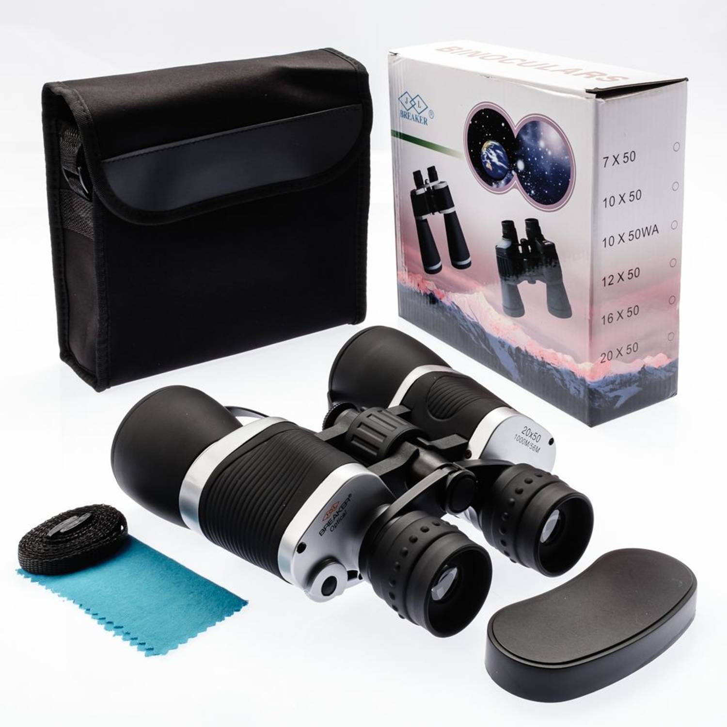 Професійний бінокль 20×50 з сонячним фільтром, 1000м/56м, чорний - ідеальний для яхтингу, спостереження за птахами, полювання та подорожей