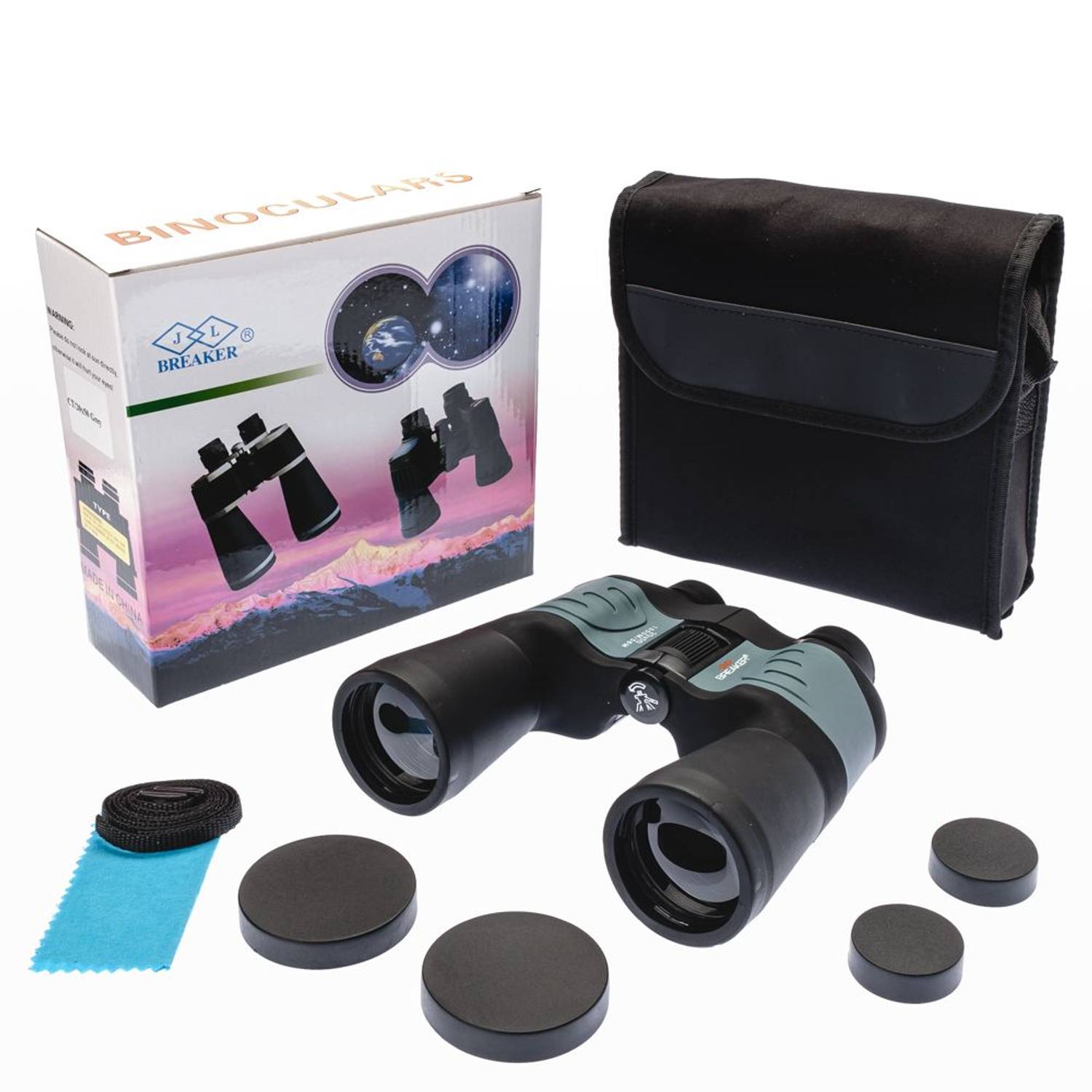 Профессиональный бинокль Breaker 20×50 Ct – 1000M/56M, серый, 20-кратное увеличение, водонепроницаемые объективы, идеален для природы и наблюдения за птицами