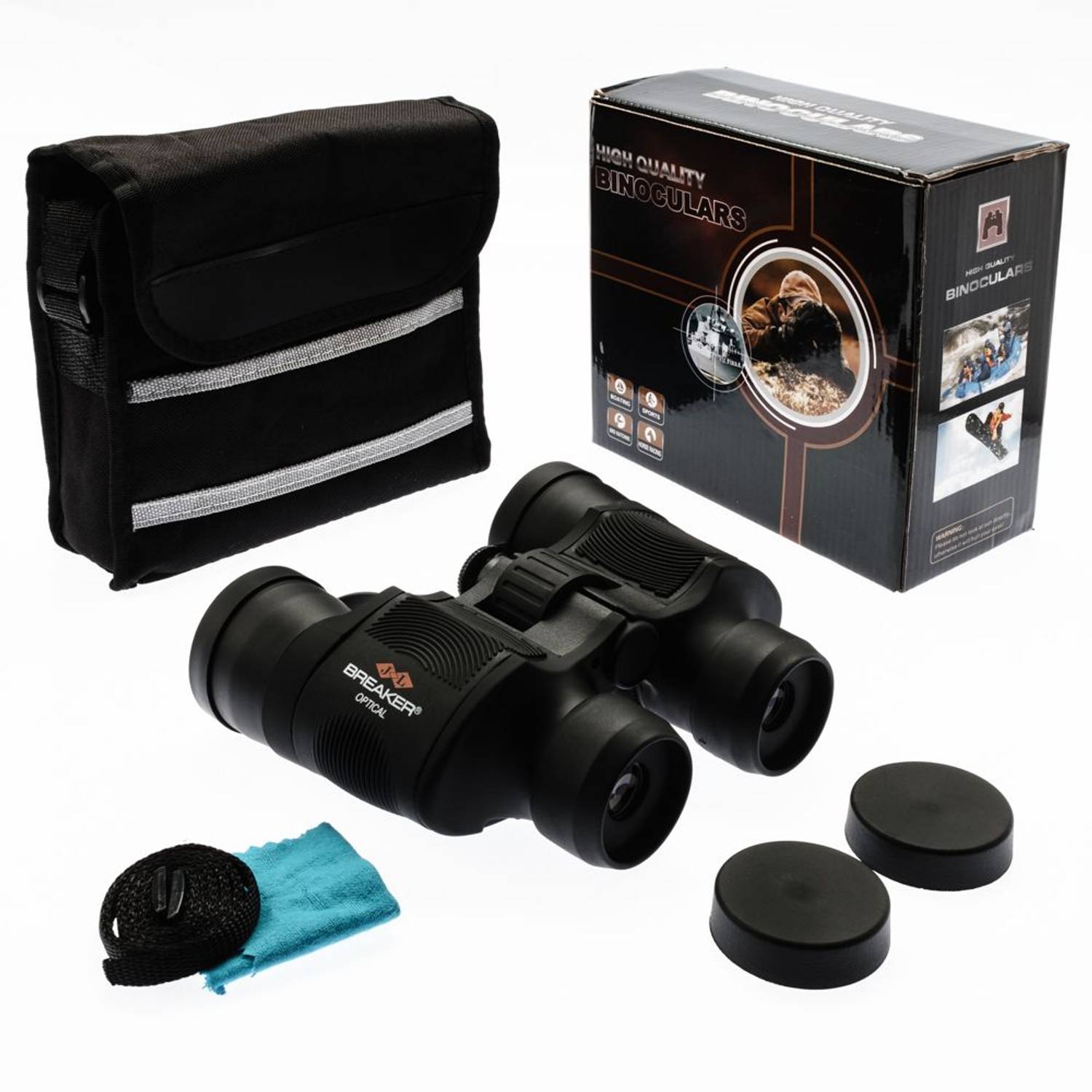 Профессиональный бинокль Breaker 8X40 с 8-кратным увеличением и 40мм объективом, обеспечивающий четкое изображение на расстоянии 1000м/56м