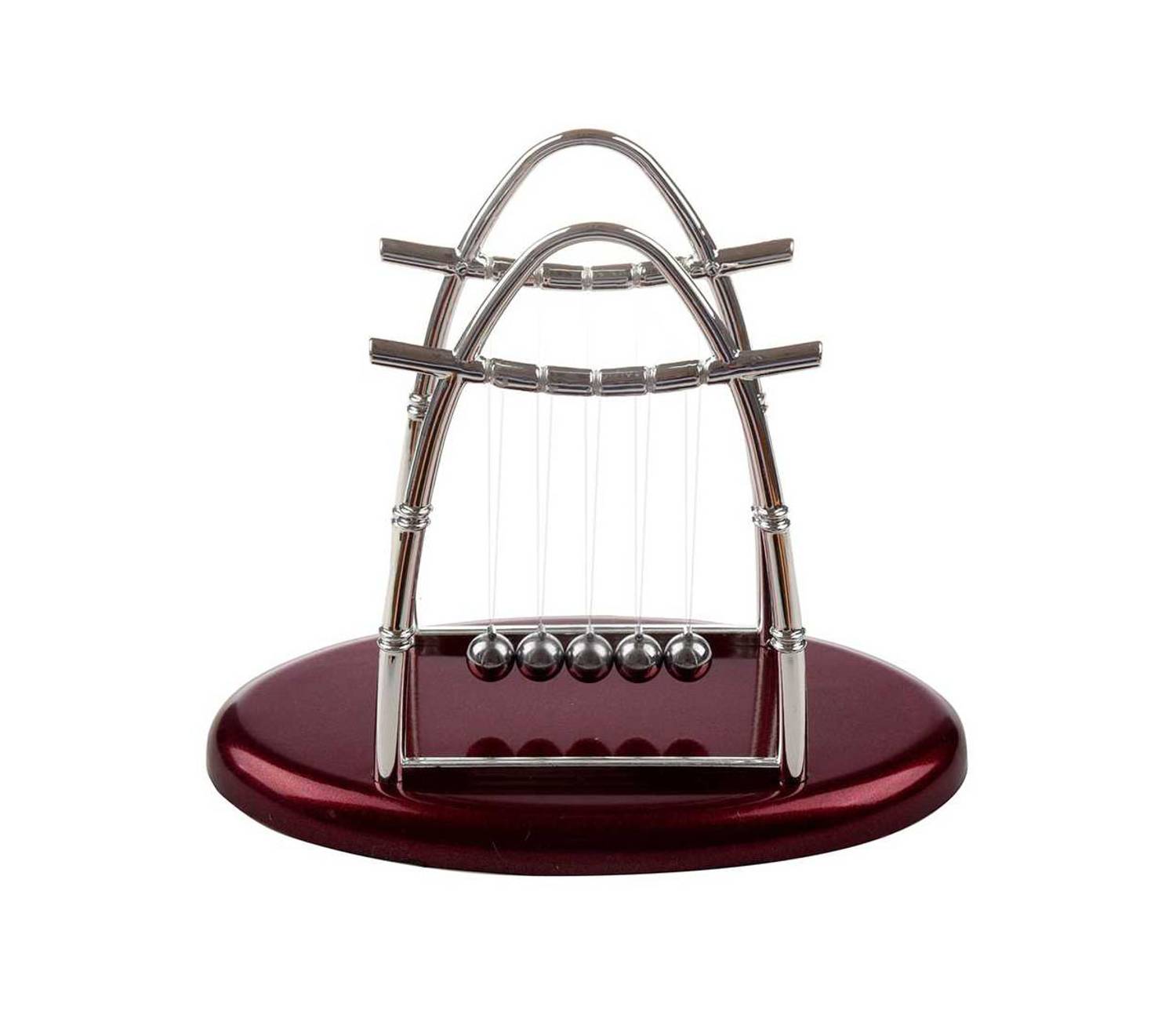 Овальна балансуюча куля Ньютона середнього розміру з 5 стресовими кулями, без батарейок, розмір 23x18,5 см, ідеальний подарунок для свят