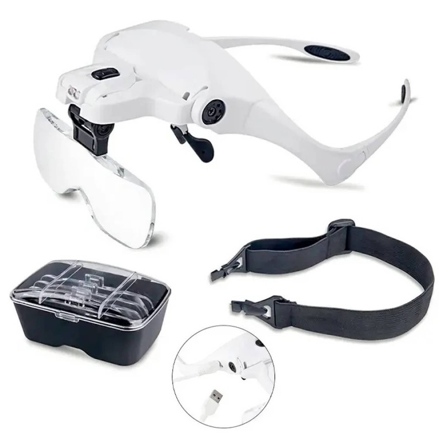 Перезаряжающаяся увеличительная лупа с 5 линзами и подсветкой, удобная для медицины и электроники, высококачественная модель 9892B2C