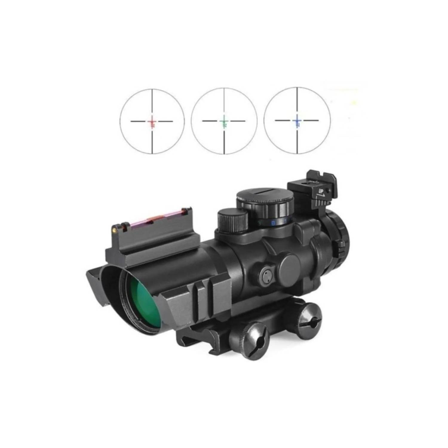 Прицел Spike 4X32 с красной подсветкой и параллаксом, крепление на рейку Picatinny, водонепроницаемый, размеры 15x7.9 см