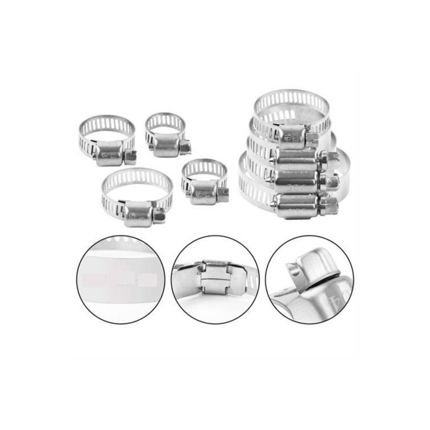 مجموعة مشابك معدنية قابلة للتعديل 10 قطع بأحجام مختلفة لتطبيقات متعددة في الحدائق والautomotive