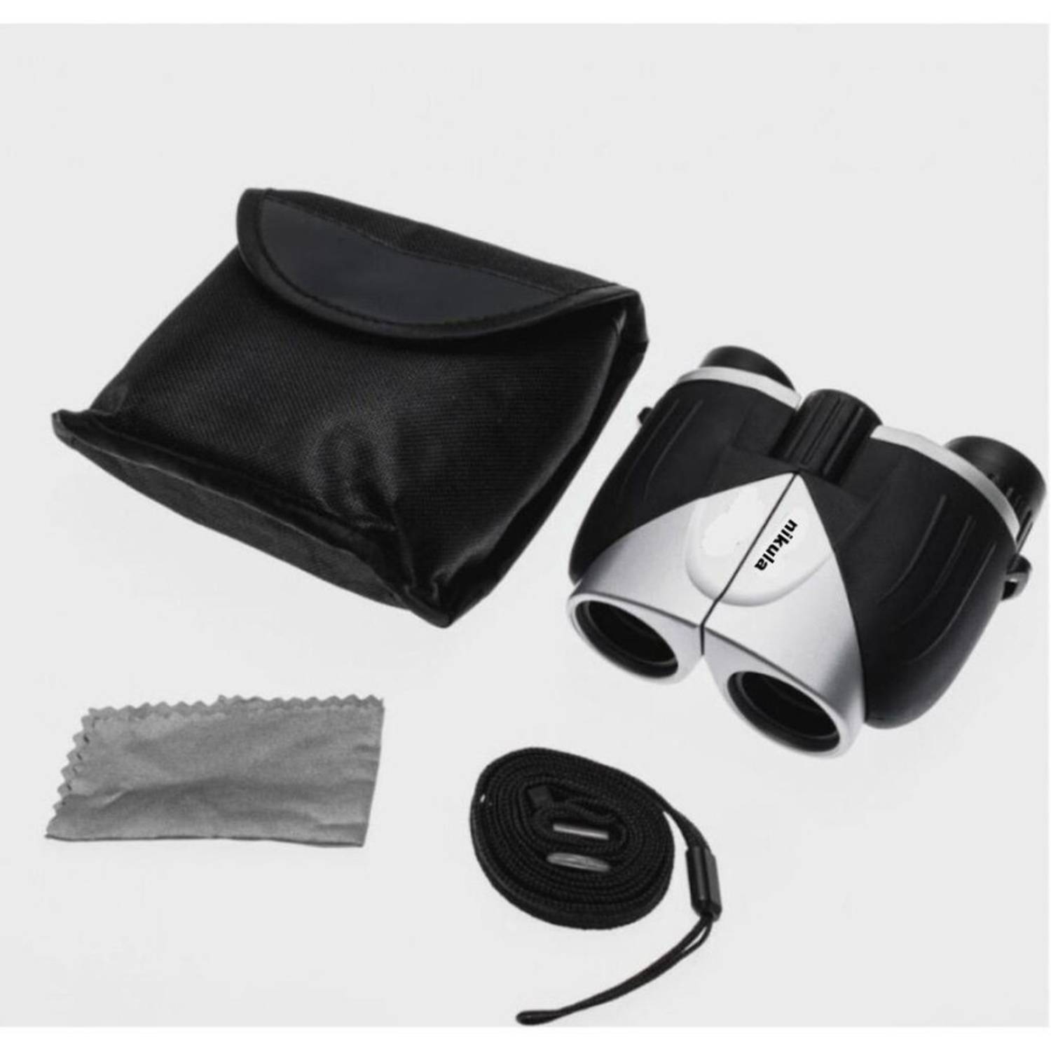 منظار نيكولا 10X25 محمول 56م/1000م، مصمم للرصد والدراسة، مقاوم للماء، عدسات زجاجية، مع كيس للحزام، سهل الاستخدام ومتعدد الاستخدامات