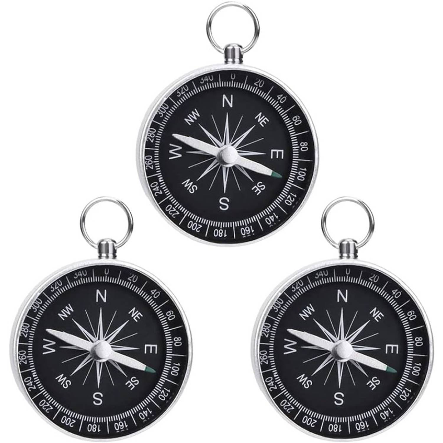 بوصلة مصغرة من الألمنيوم المقاوم للصدأ بحجم 5*5 سم ووزن 25 جرام للأغراض الخارجية