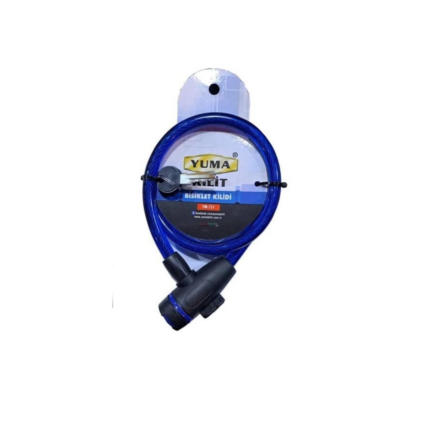 Замкове пристрій Yuma YM-751, 80 см, 12 мм, сталевий трос з ПВХ покриттям