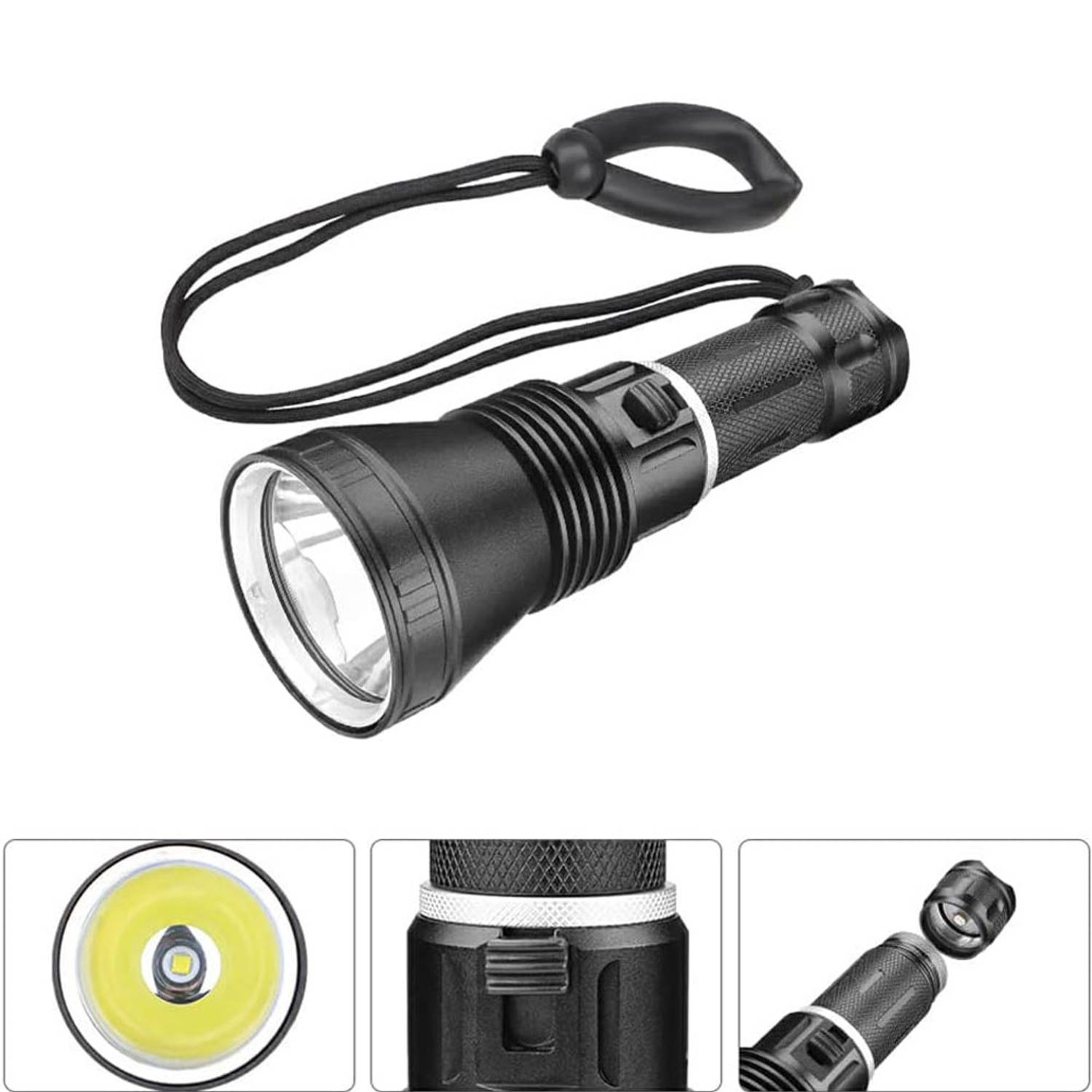 Професійний акумуляторний ліхтар Watton WT-655, 4200 Лм, з алюмінієвим корпусом, діапазон світла 250-750 м, ідеальний для полювання та кемпінгу