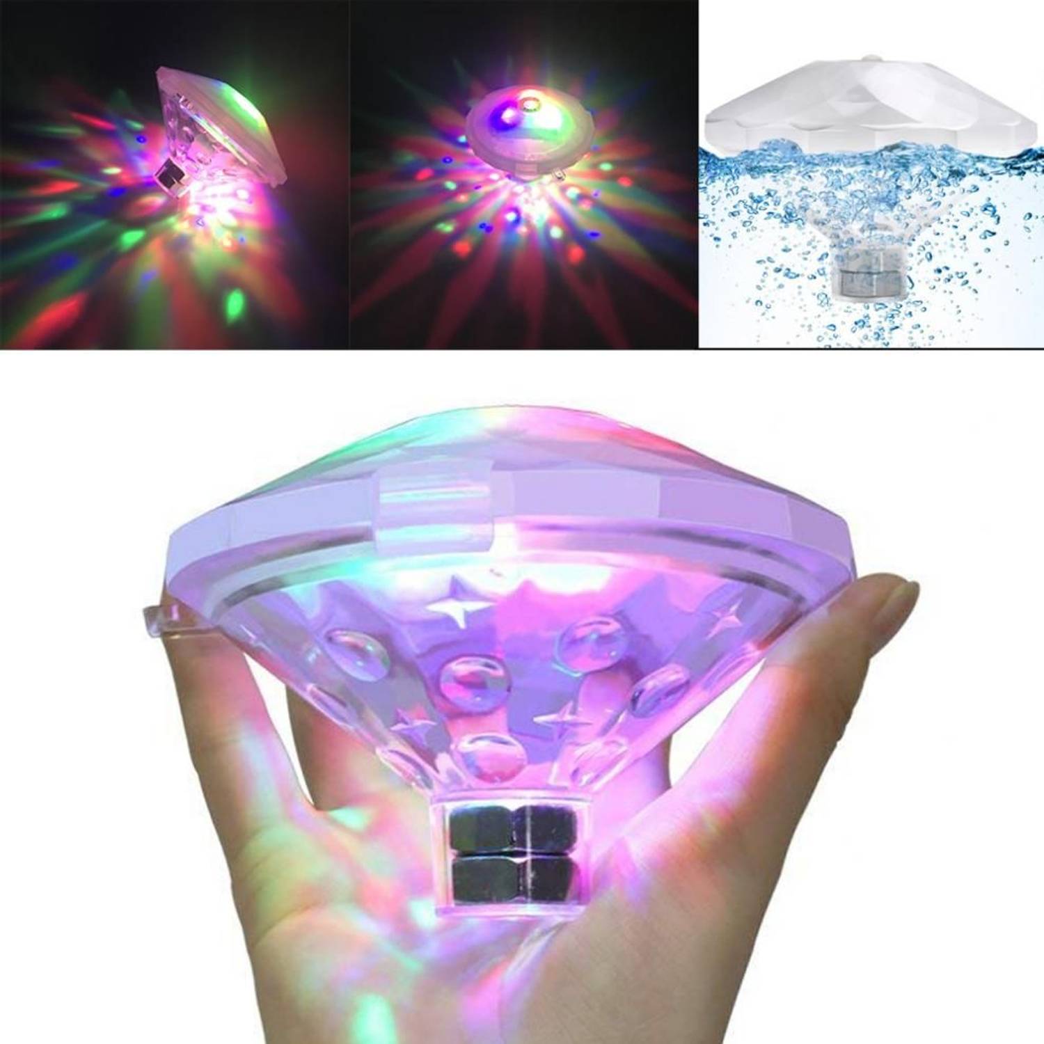 مصباح ليلي تحت الماء للحمام وحوض السباحة مع إضاءة LED وتصميم أنيق للاستخدام في الحدائق والمناسبات