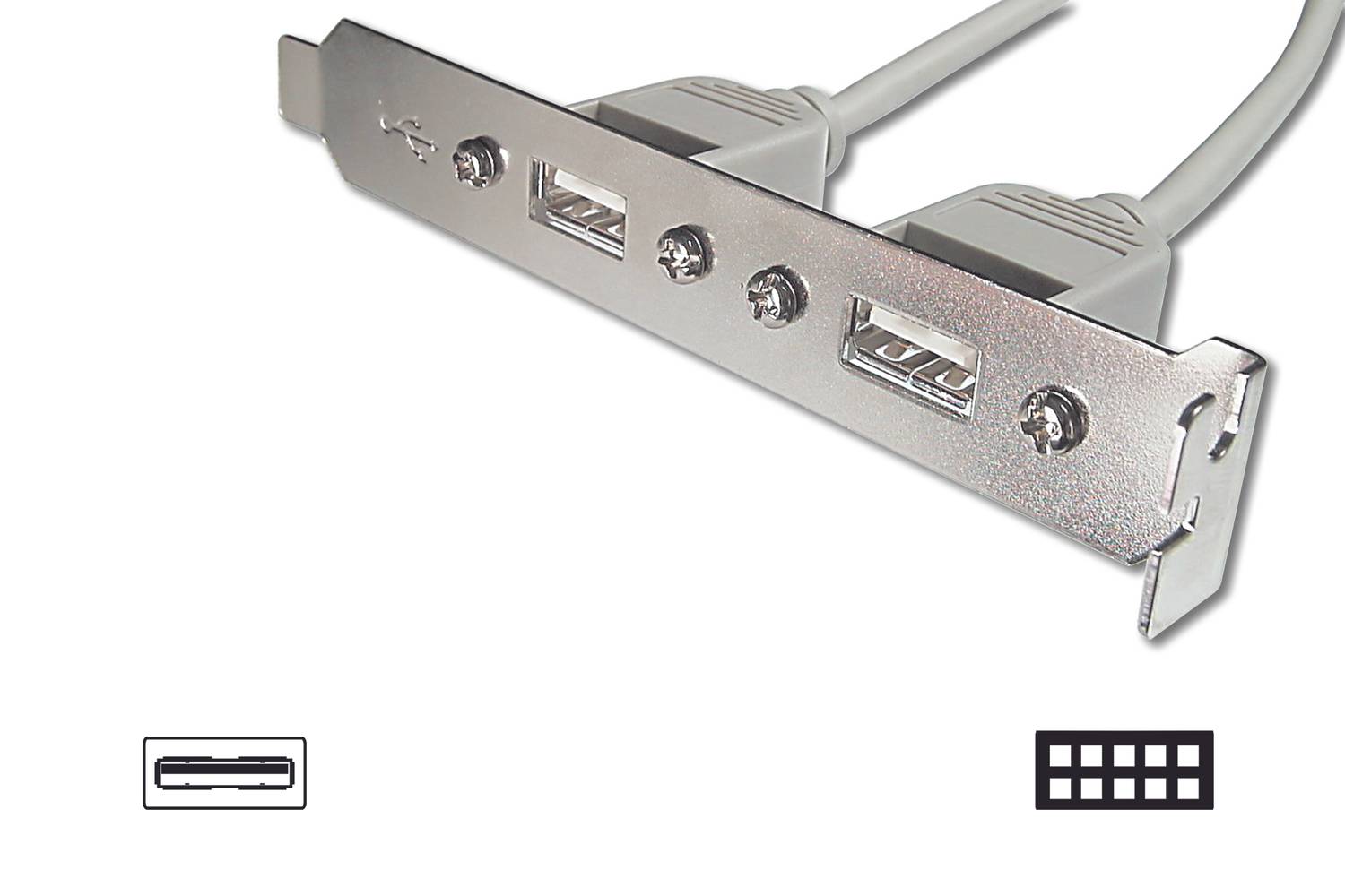 USB 2.0 Ports on Motherboard (Internal) Slot Brackete (External)