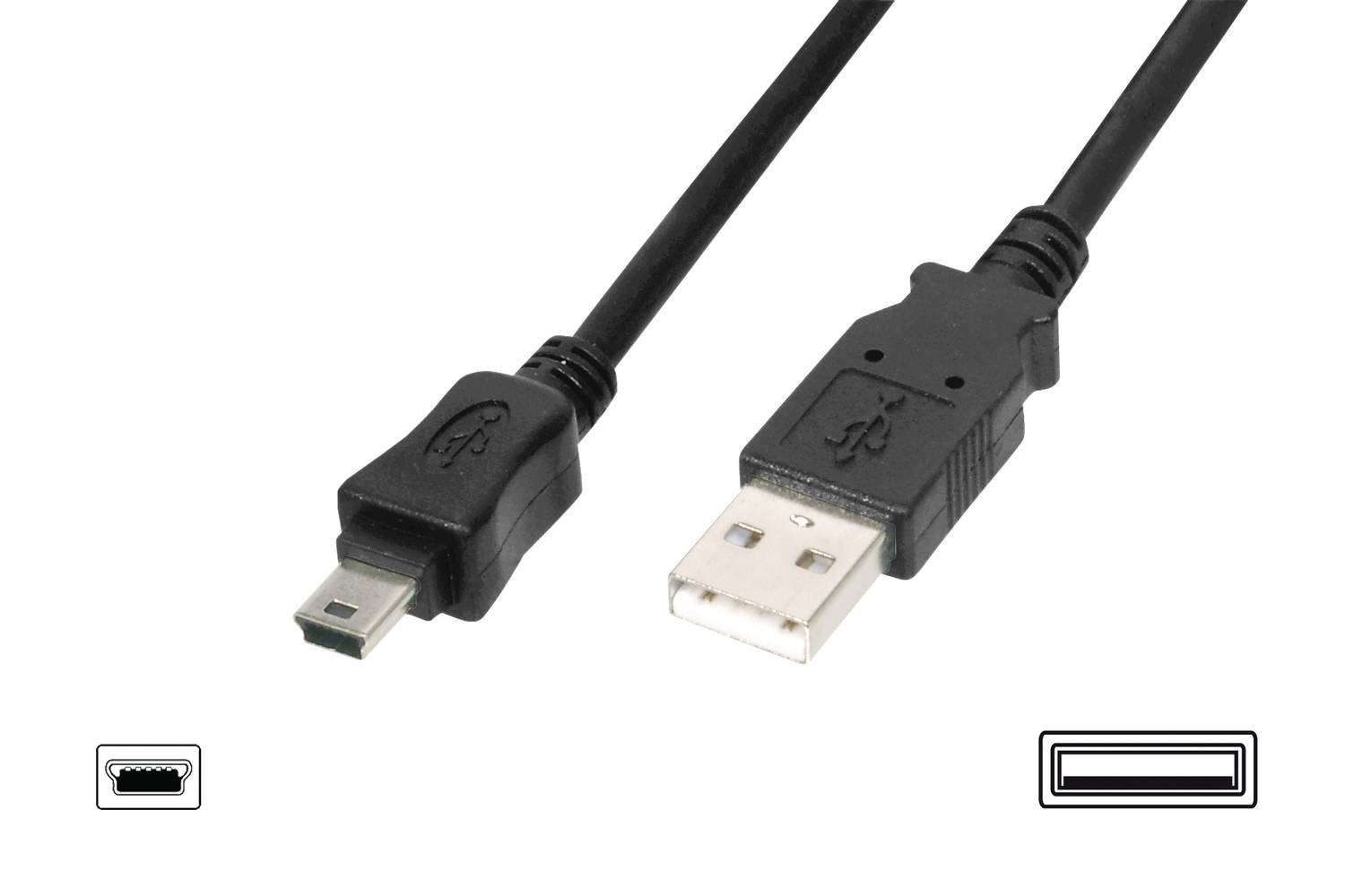 USB 2.0 Connection Cable, USB A Male to USB mini B (5 pin) Male,