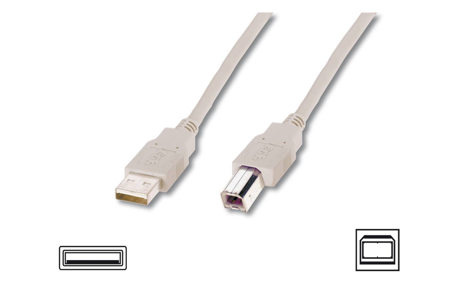 USB 2.0 Connection Cable, USB A Male to USB B Male, 3 meters, AWG