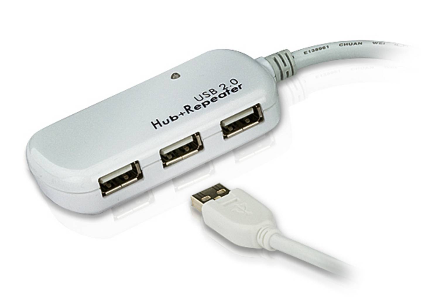 Хаб подовжувача USB 2.0 на 4 порти, 12 метрів, пластиковий, сумісний з Windows і Mac, Plug & Play, не потребує додаткового живлення