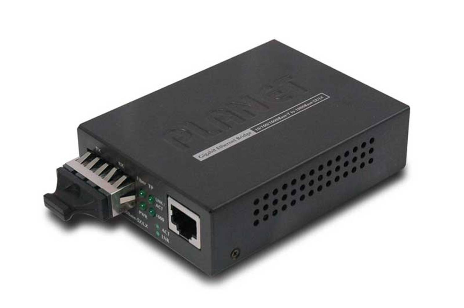 Planet 10/100/1000Base-T to 1000Base-LX Media Converter, 10km Distance, SC Single-Mode Fiber, Auto MDI/MDI-X, IEEE 802.3 Compliant