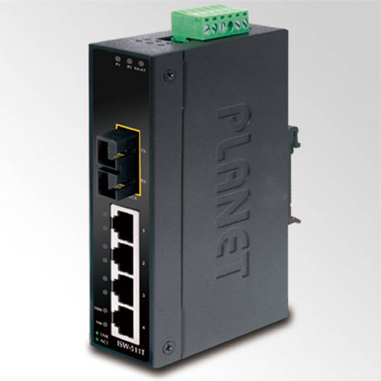 Промышленный неуправляемый Ethernet коммутатор ISW-511T с 4 портами 10/100Мбит/с и 1 оптическим интерфейсом, IP-30, для работы в широком диапазоне температур