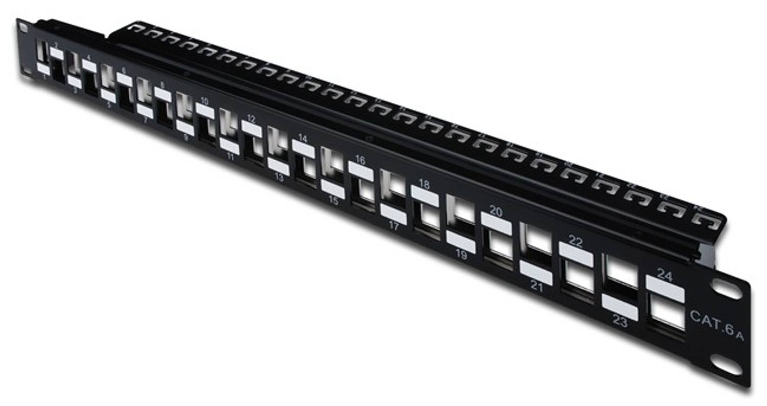 Digitus 24 Port Boş Patch Panel, Zırhlı/Zırhsız Keystone Jack Tak